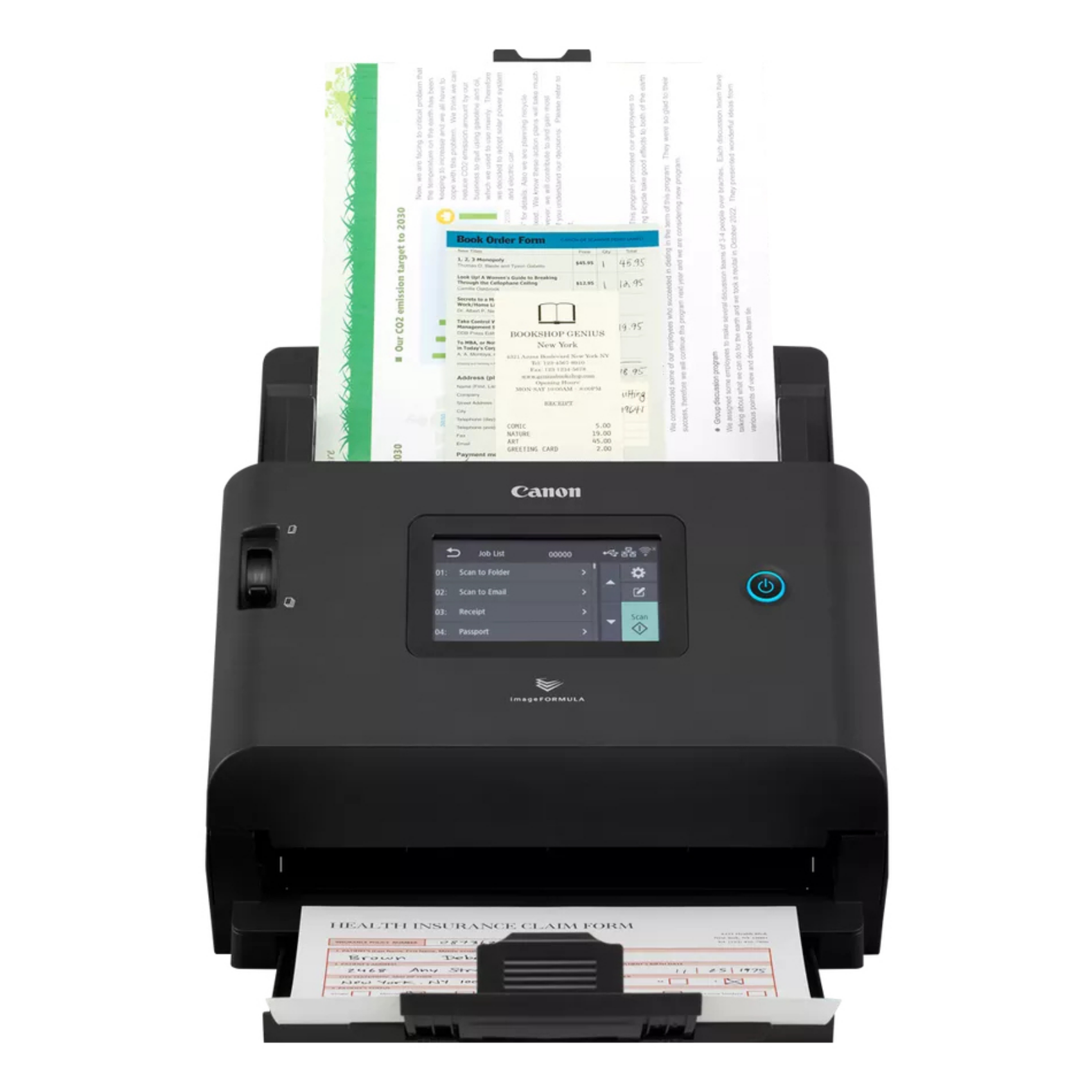 Canon DR-S350NW, 6897c003, 50 Seiten pro Minute, 100 ipm, ADF-Scanner, Schwarz, LCD