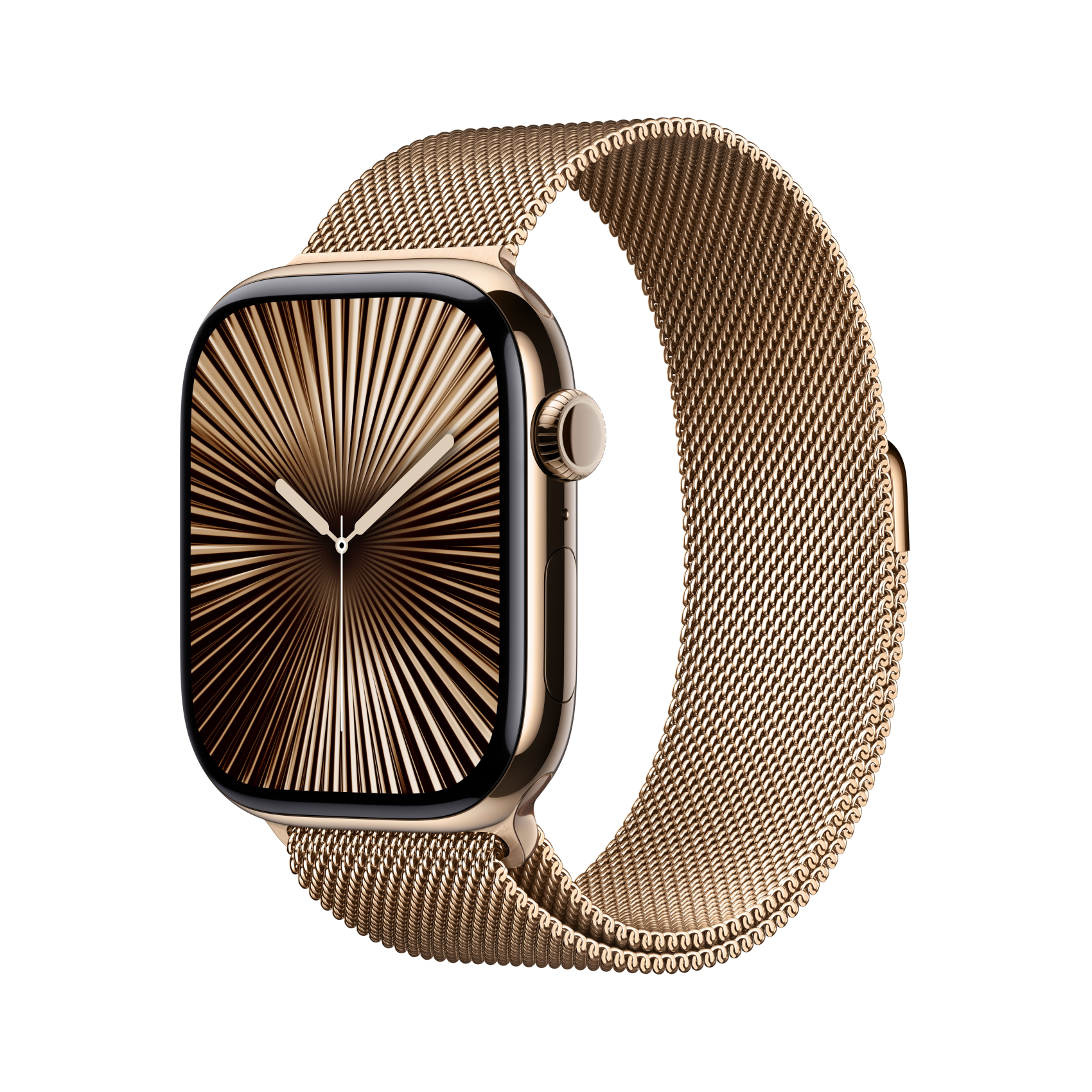 Apple Watch Series 10 GPS + Cellular 46mm Titan gold mit Milanaise-Armband S/M gold, mc7t4qf/a