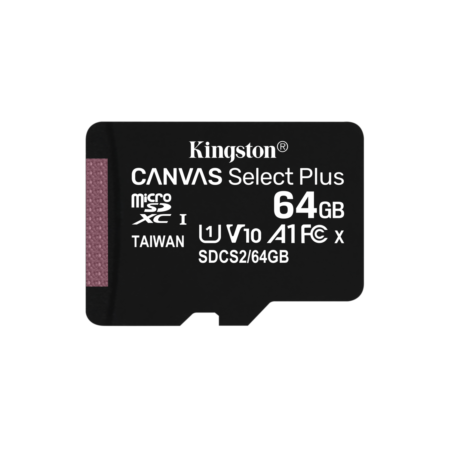 Kingston 64GB micSDXC Canvas Select Plus 100R A1 C10 Einzelpack ohne Adapter, sdcs2/64gbsp, 64 GB, Klas