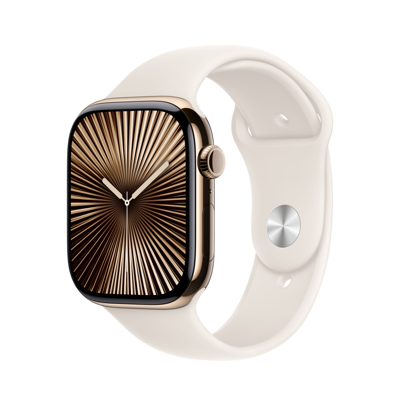 Apple Watch Series 10 GPS + Cellular 46mm Titan gold mit Sportarmband M/L Polarstern, mwyy3qf/a