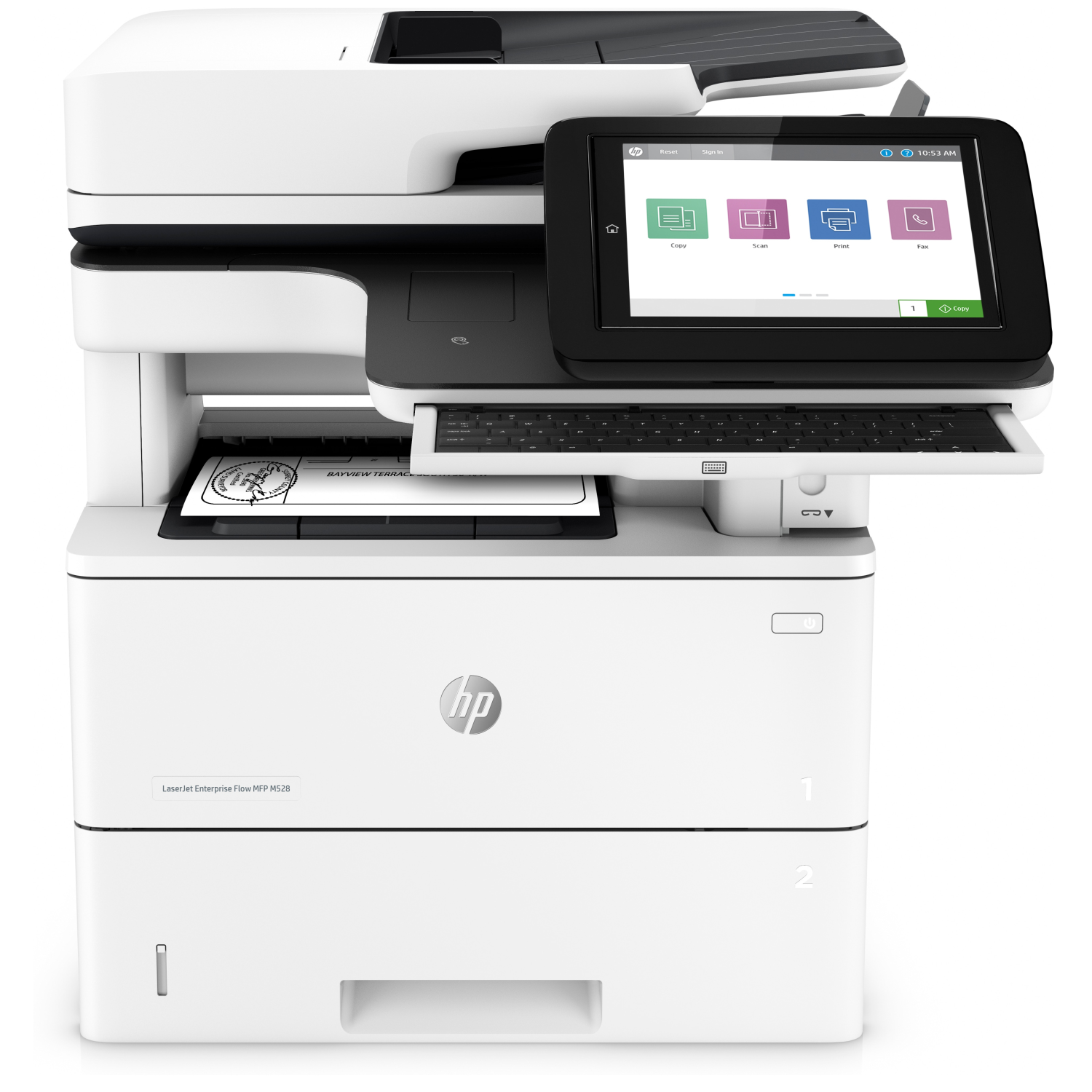 HP LaserJet Enterprise Flow MFP M528z, 1pv67a#b19, Drucken, Kopieren, Scannen, Drucken über die USB-Schni