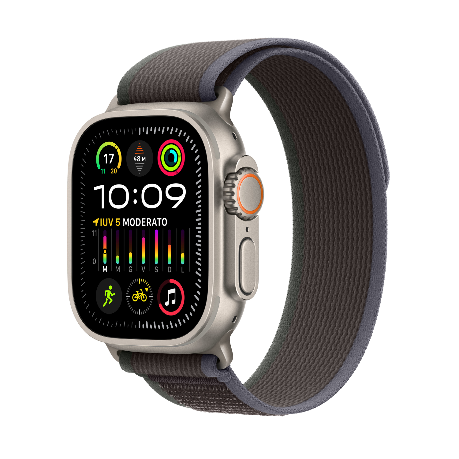 Apple Watch Ultra 2 mit Trail Loop S/M blau/schwarz, mrf53fd/a