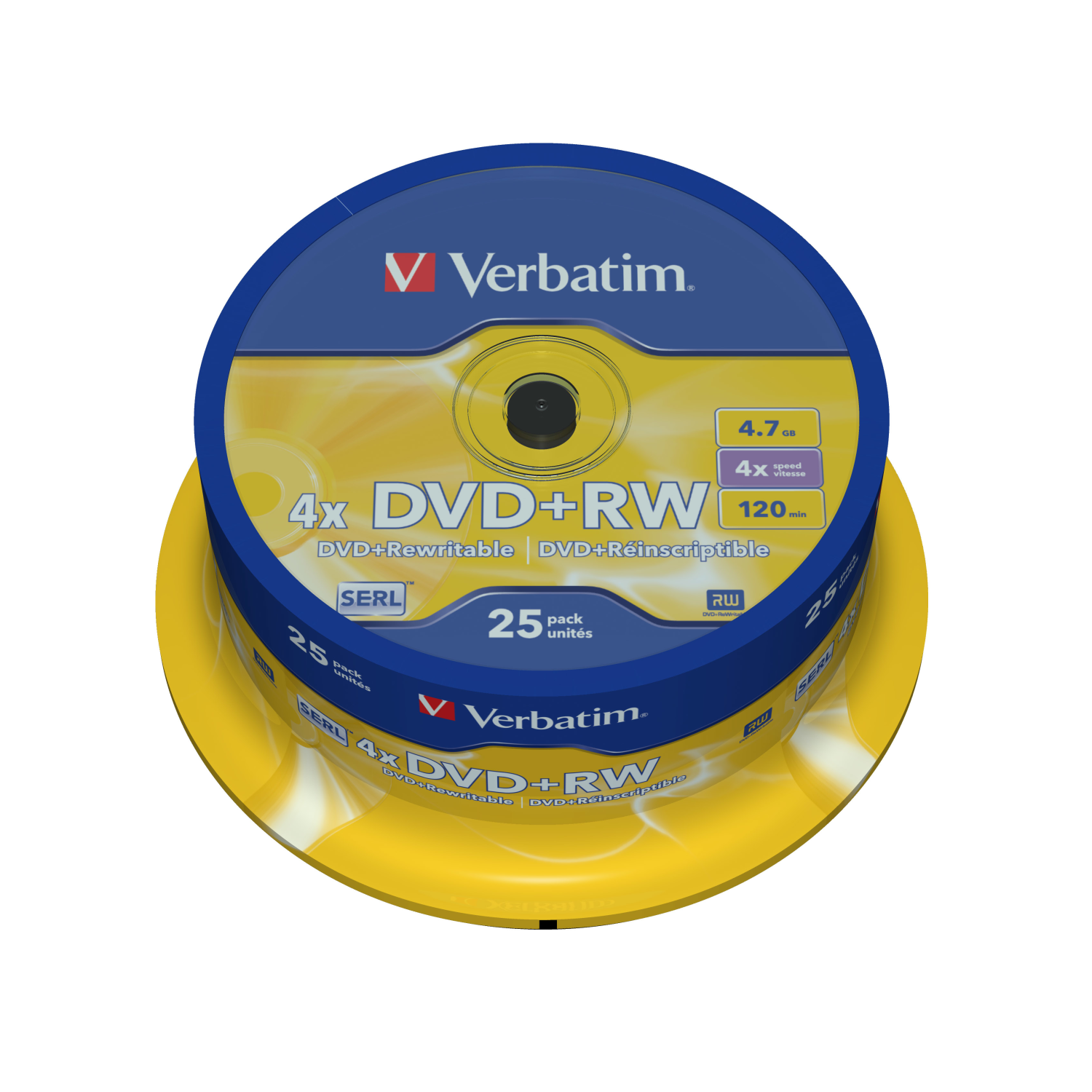 Verbatim DVD+RW Matt Silver, 43489, DVD+RW, 120 mm, Spindel, 4,7 GB