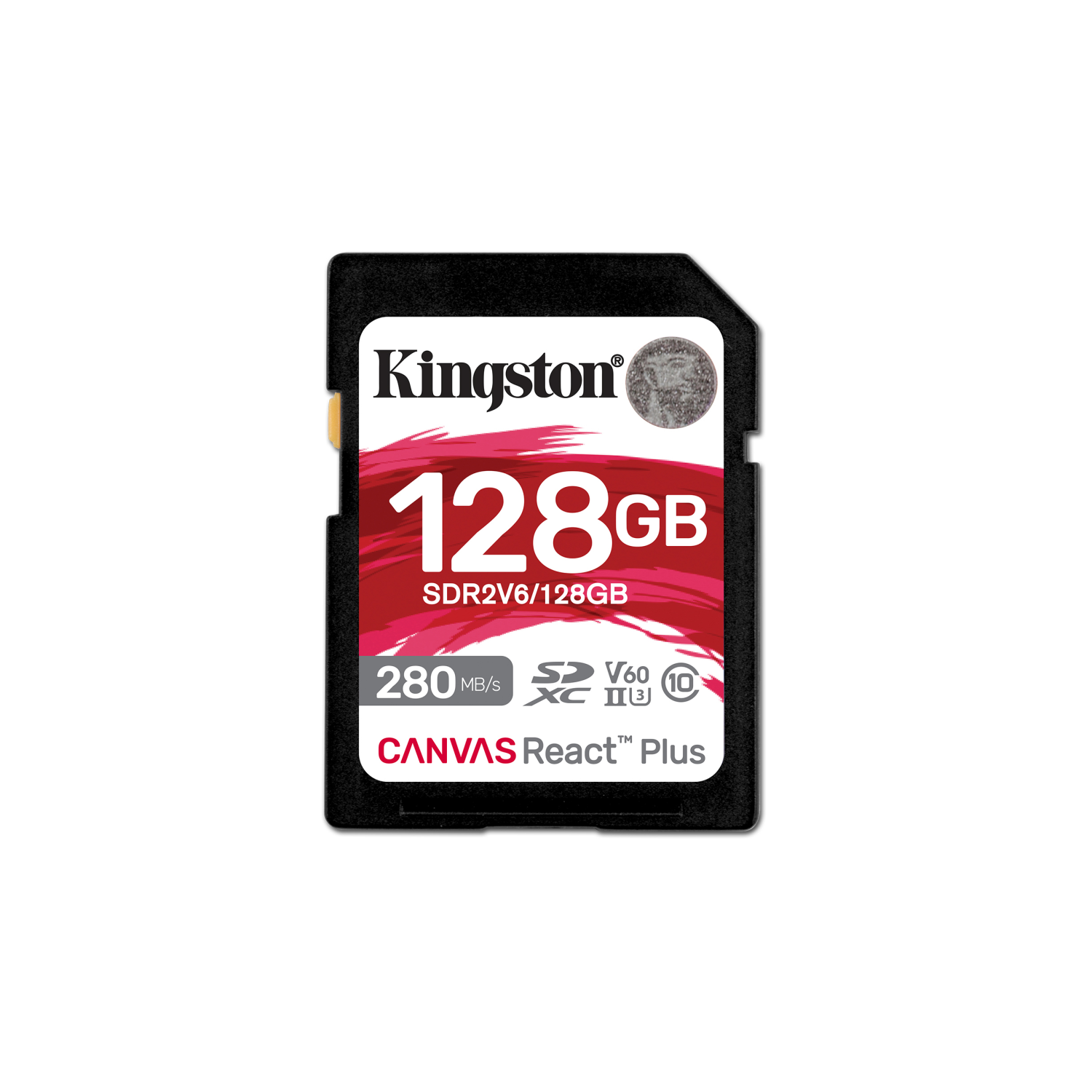 Kingston 128GB Canvas React Plus SDXC UHS-II 280R/100W U3 V60 for /4K, sdr2v6/128gb, 128 GB, Klasse 1