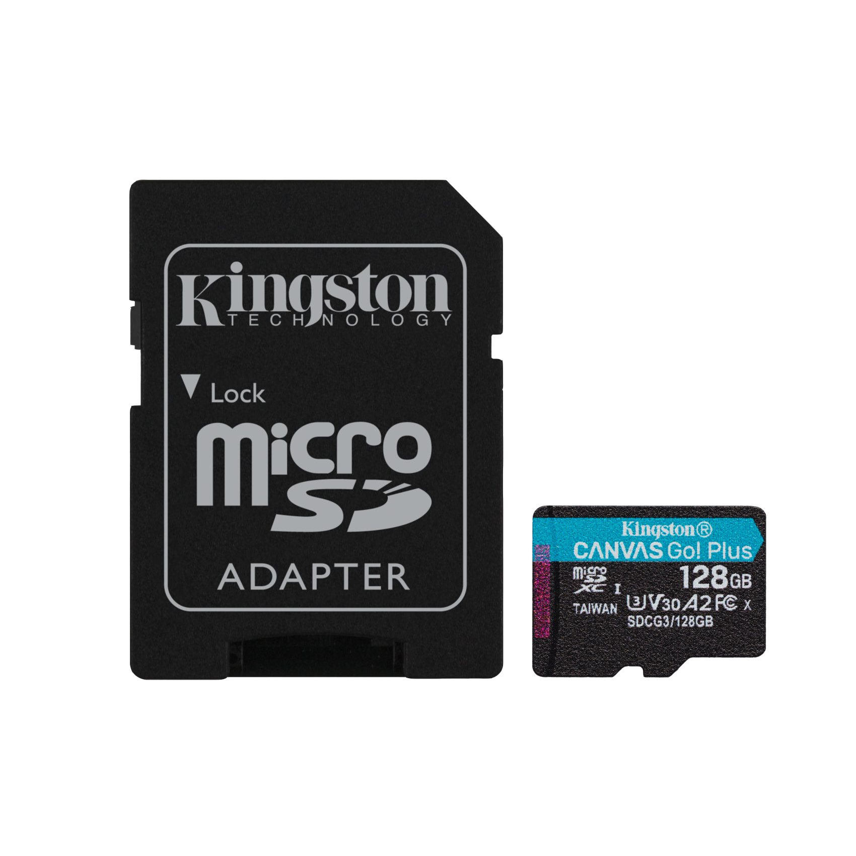 Kingston 128GB microSDXC Canvas Go Plus 170R A2 U3 V30 Speicherkarte + Adapter, sdcg3/128gb, 128 GB, MicroSD, Kla