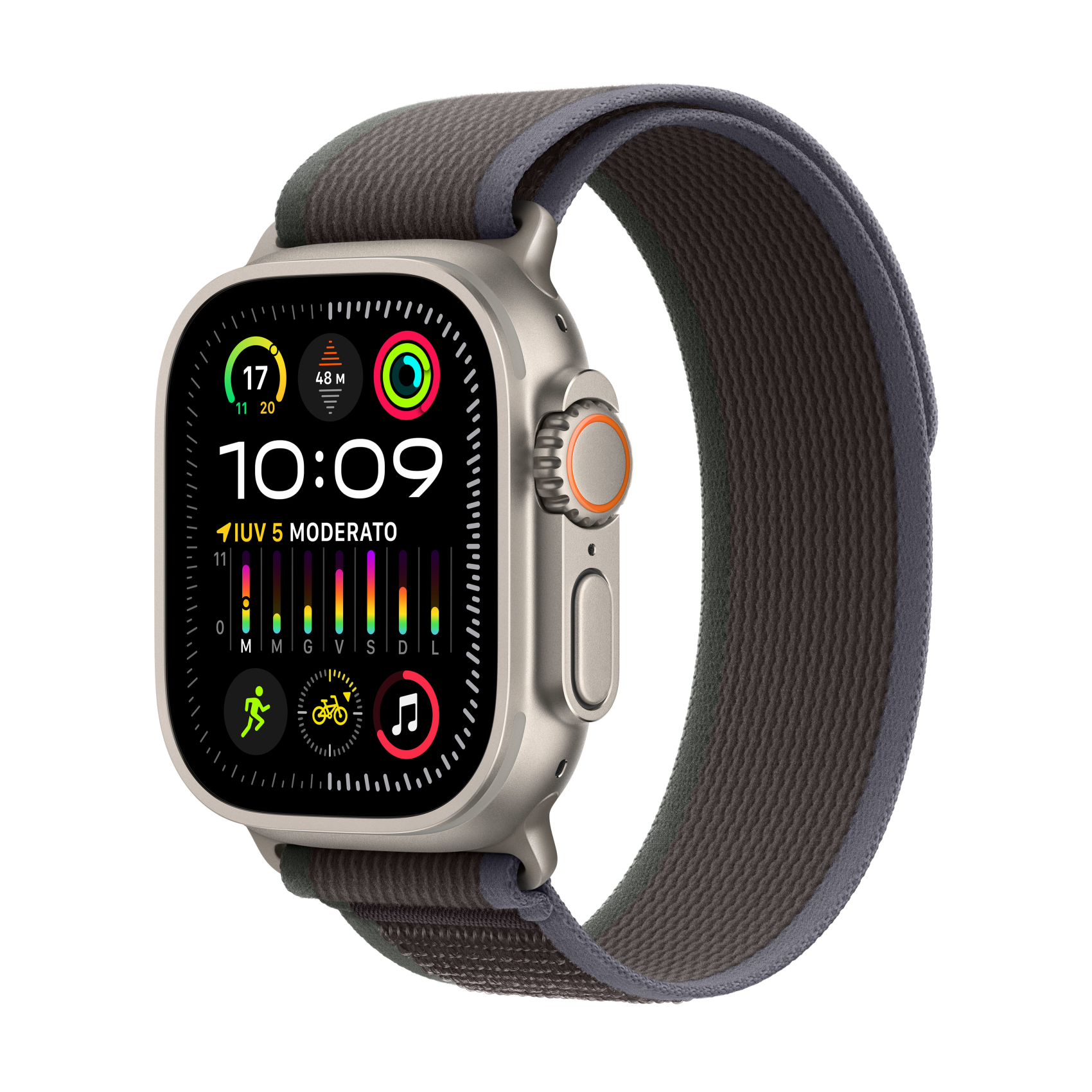 Apple Watch Ultra 2 mit Trail Loop S/M blau/schwarz, mrf53fd/a