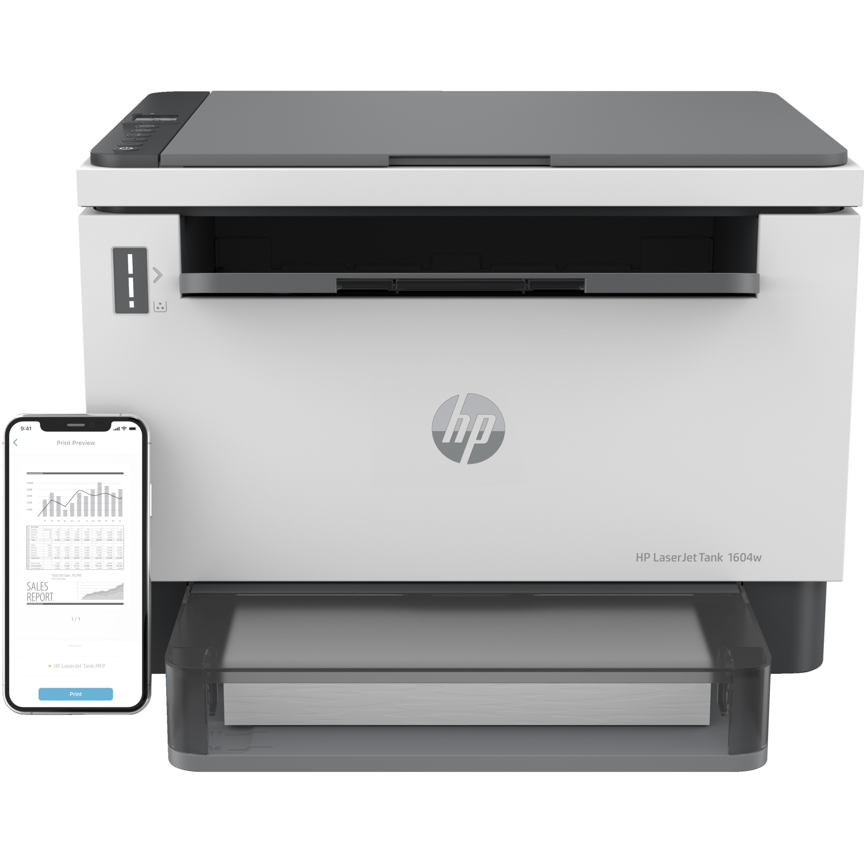 HP LaserJet Tank MFP 1604w Drucker, 381l0a#b19, Schwarzweiß, Drucker für Kleine & mittelständische Unterne