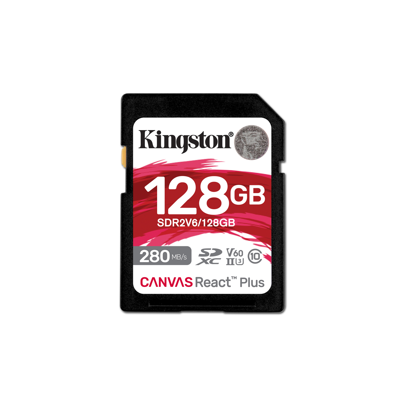 Kingston 128GB Canvas React Plus SDXC UHS-II 280R/100W U3 V60 for /4K, sdr2v6/128gb, 128 GB, Klasse 1