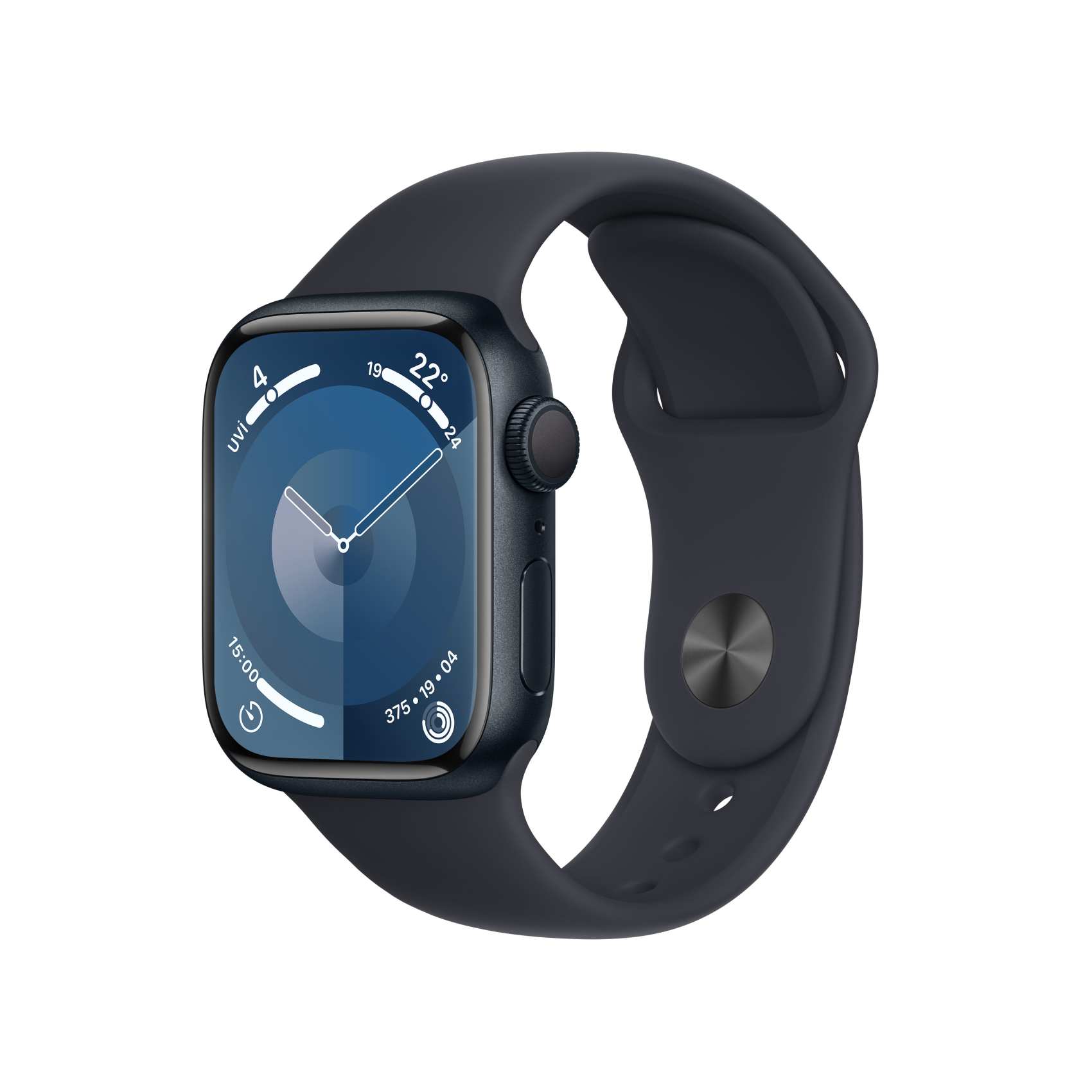 Apple Watch Series 9 GPS 41mm Aluminium Mitternacht mit Sportarmband S/M Mitternacht, mr8w3