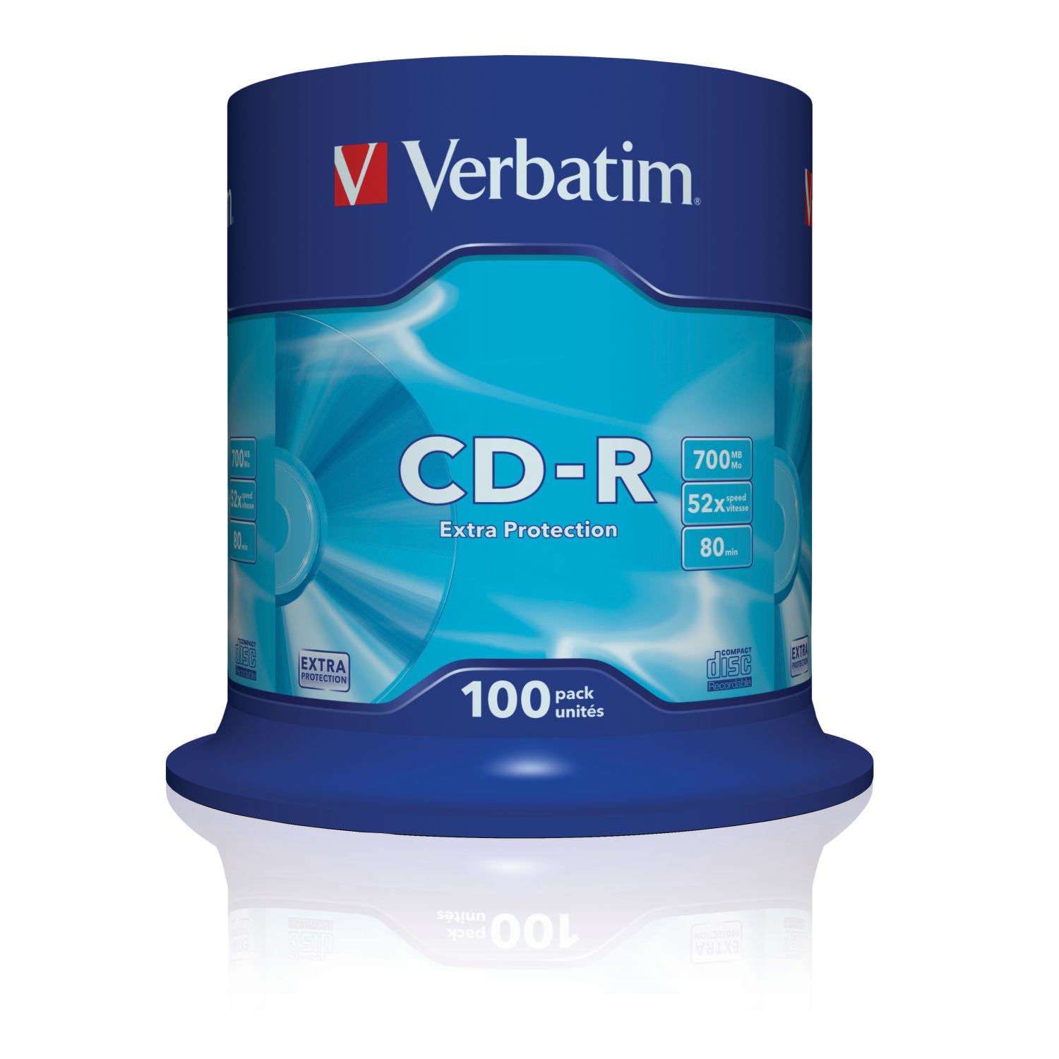 Verbatim CD-R Extra Protection, 43411, CD-R, 120 mm, Tortenschachtel, 100 Stücke