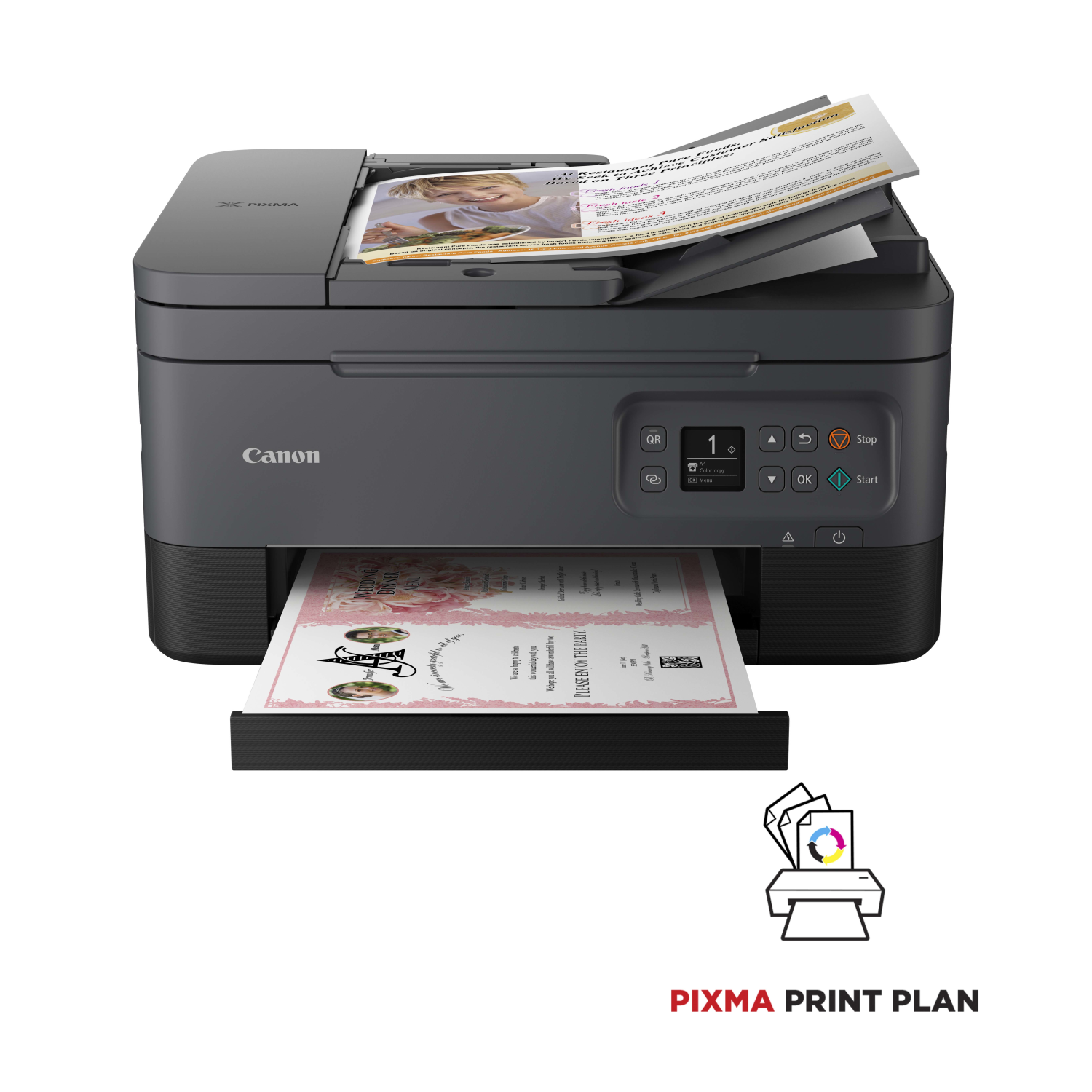 Canon PIXMA TS7450i 3-in-1 WLAN-Farb-Multifunktionssystem, 5449c006, Schwarz, Tintenstrahl, Farbdruck