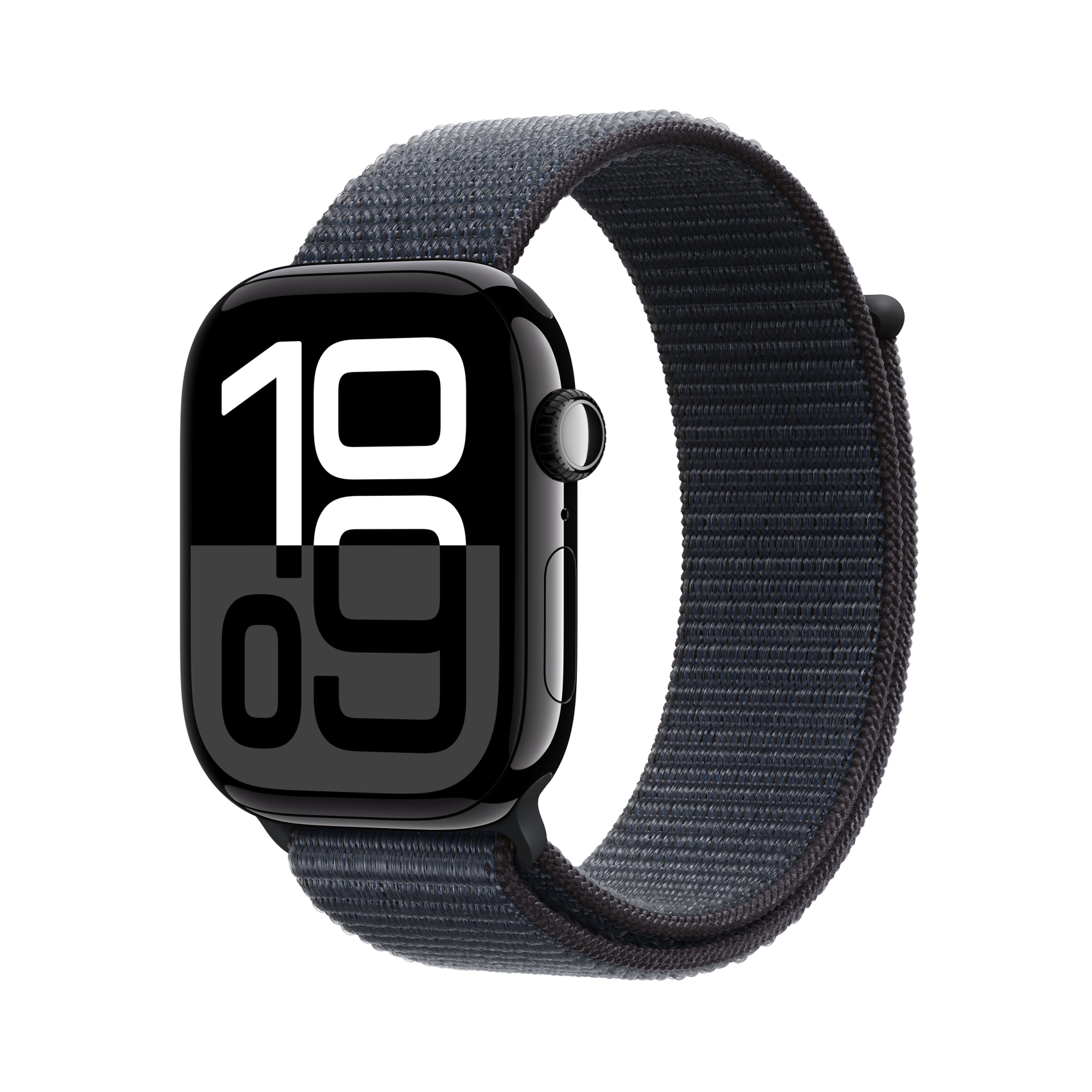 Apple Watch Series 10 GPS + Cellular 46mm Aluminium diamantschwarz mit Sport Loop Tinte, mwy53qf/a