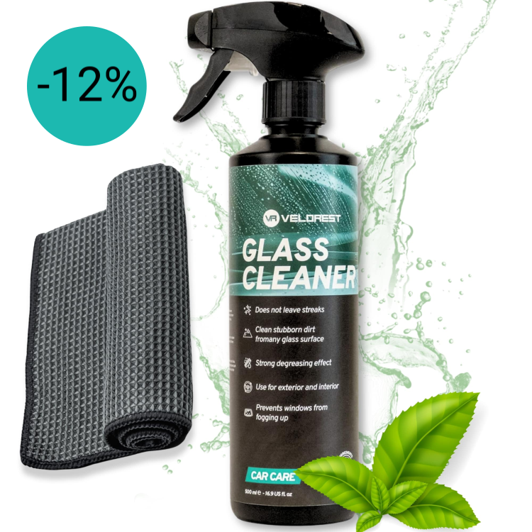 Velorest Glass Clean Set / ruitenreiniger auto met microvezeldoek | Glasreiniger Set Auto | Dutch Performance Products