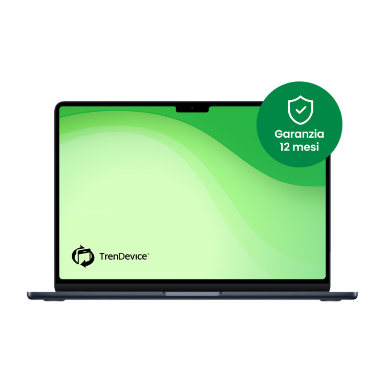 MacBook Air 13 M2 (2022) 256 GB Mezzanotte A 8 GB CPU 8-core - GPU 8 Core Ricondizionato