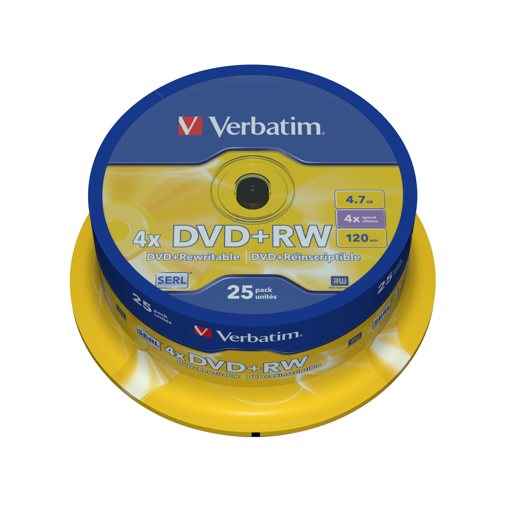 Verbatim DVD+RW Matt Silver, 43489, DVD+RW, 120 mm, Spindel, 25 Stück(e), 4,7 GB