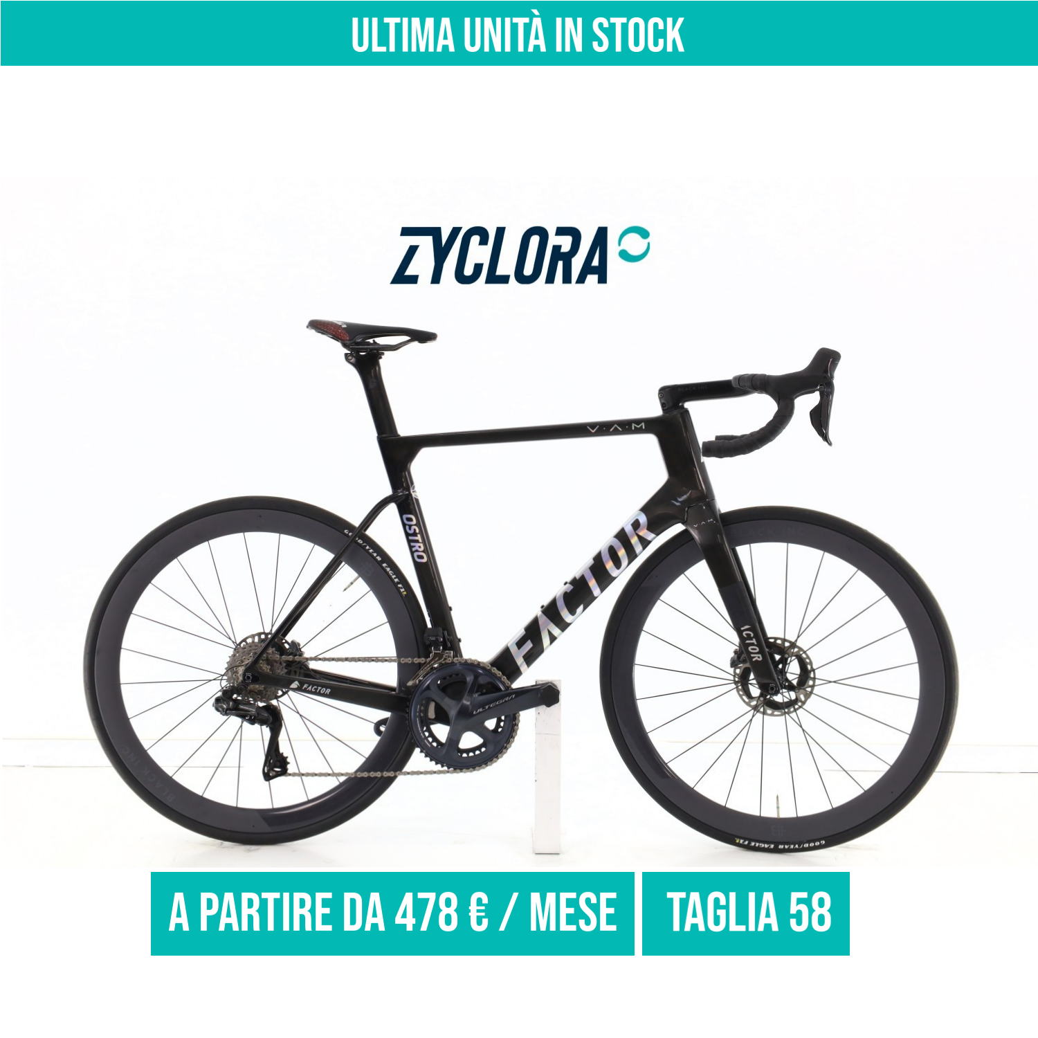 Factor Ostro VAM Carbonio Di2 12V taglia 58 Semi-nuova
