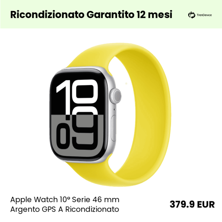 Apple Watch 10° Serie 46 mm Argento GPS A Ricondizionato