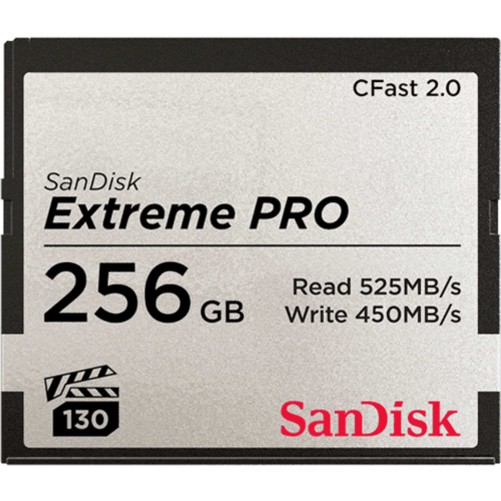 SanDisk Extreme Pro, sdcfsp-256g-g46d, 256 GB, CFast 2.0, 525 MB/s, 450 MB/s, Schwarz, Silber