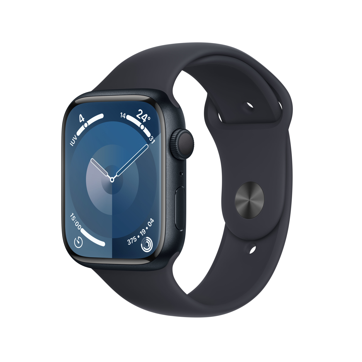 Apple Watch Series 9 GPS 45mm Aluminium Mitternacht mit Sportarmband M/L Mitternacht, mr9a3