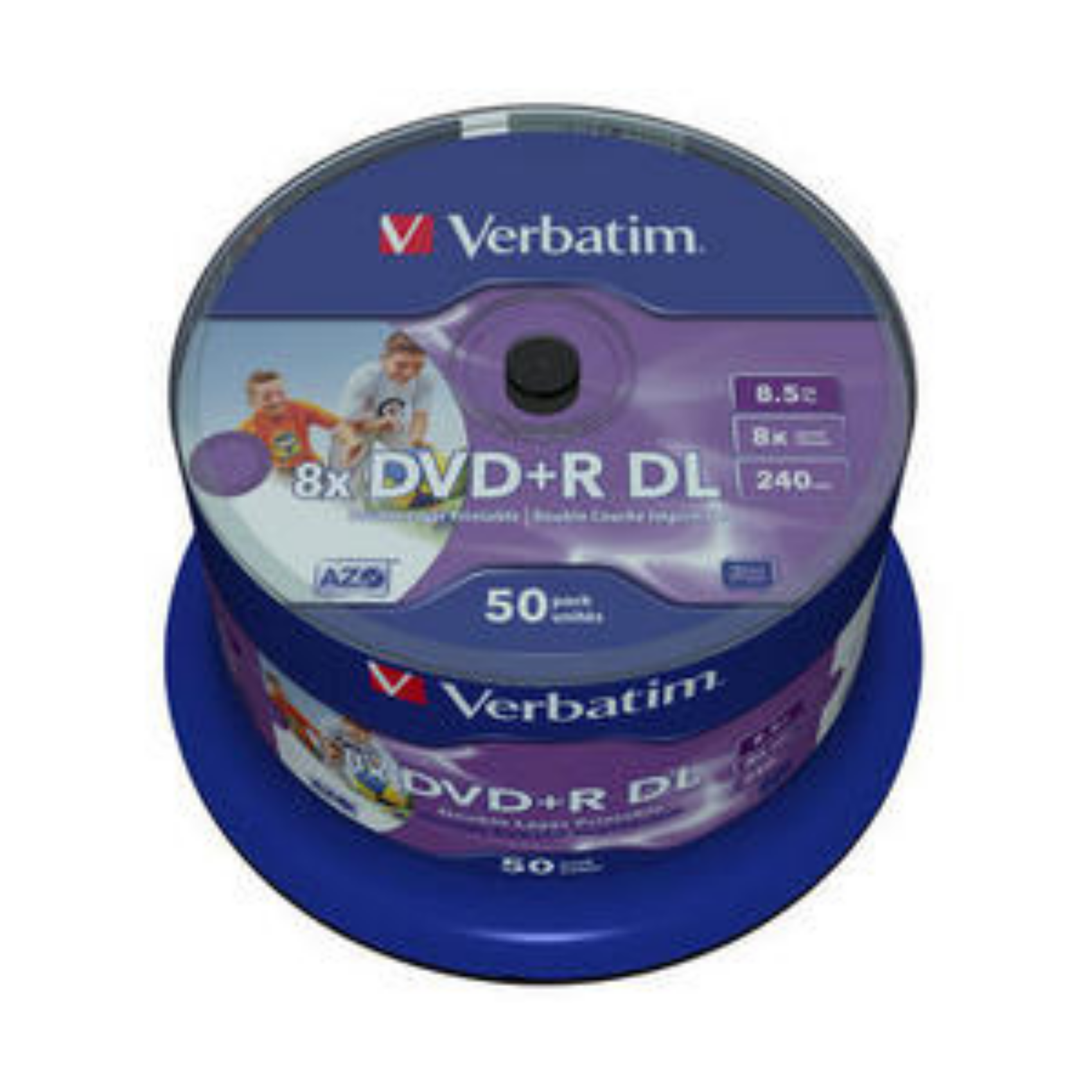 Verbatim, 43703, DVD-R, 120 mm, Druckbar, Spindel, 50 Stücke, 8,5 GB