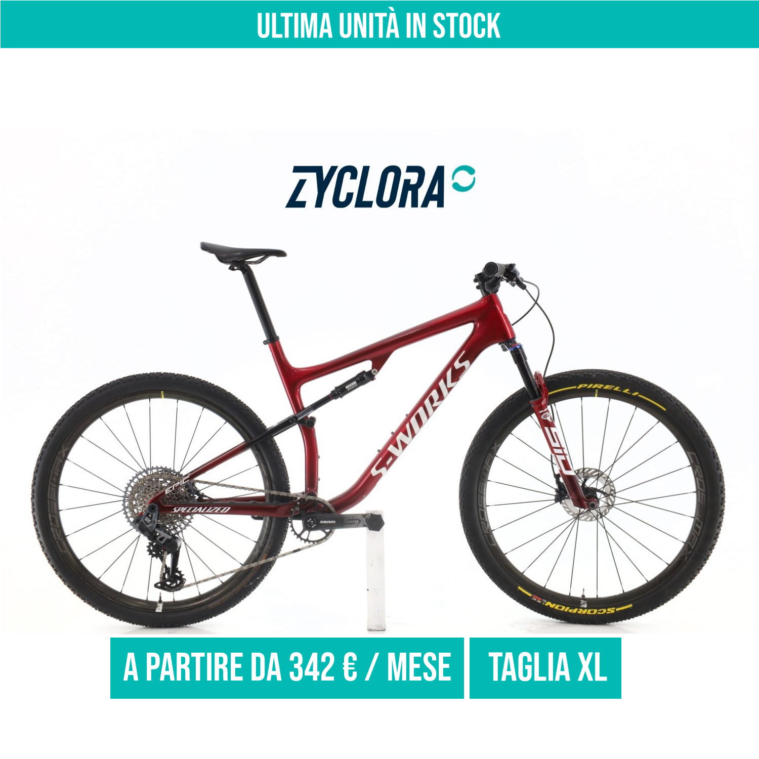 Specialized Epic S-Works FSR Carbonio GX AXS taglia XL Semi-nuova