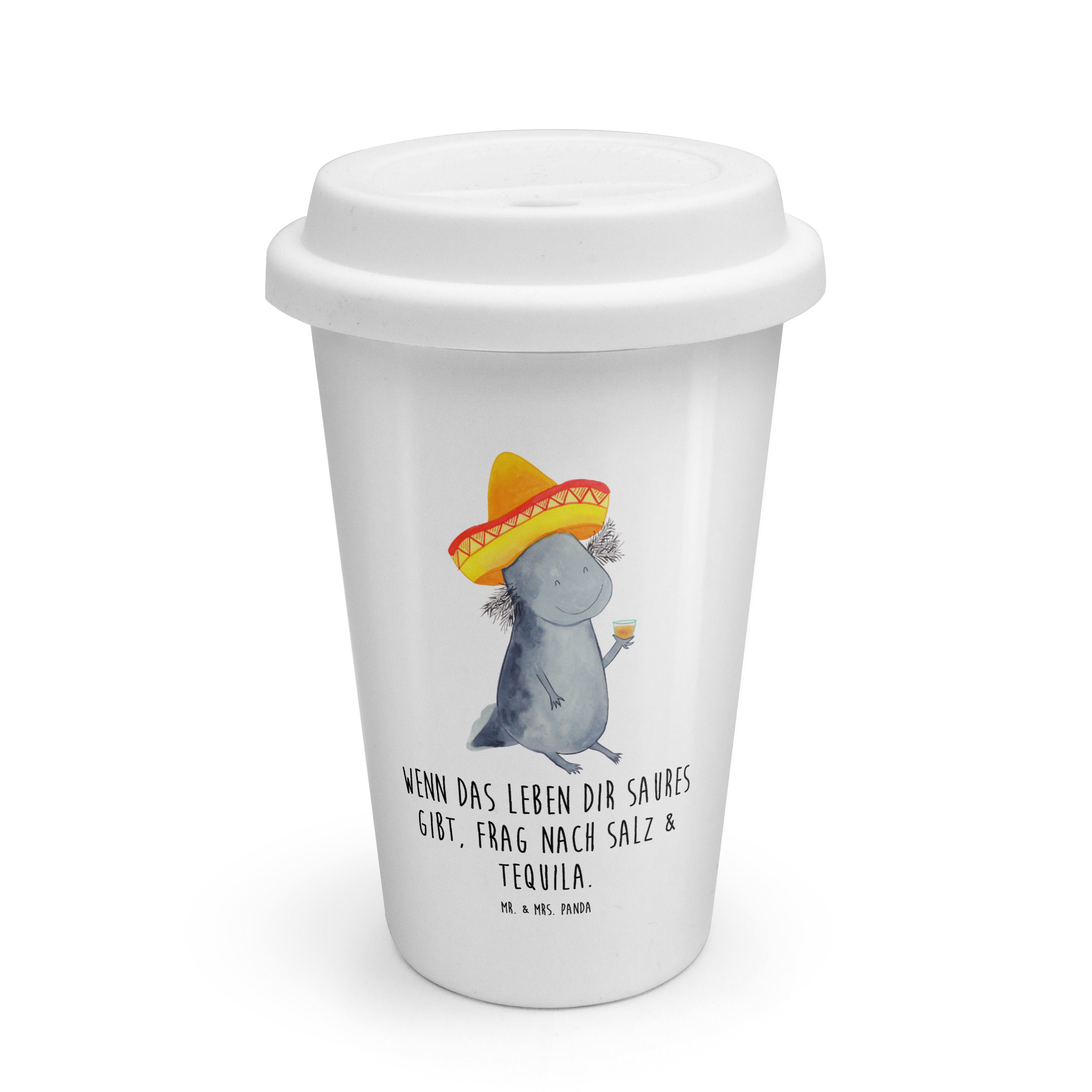 To Go Becher Axolotl Tequila - Geschenk Feuersalamander To go Kaffeebecher Molch