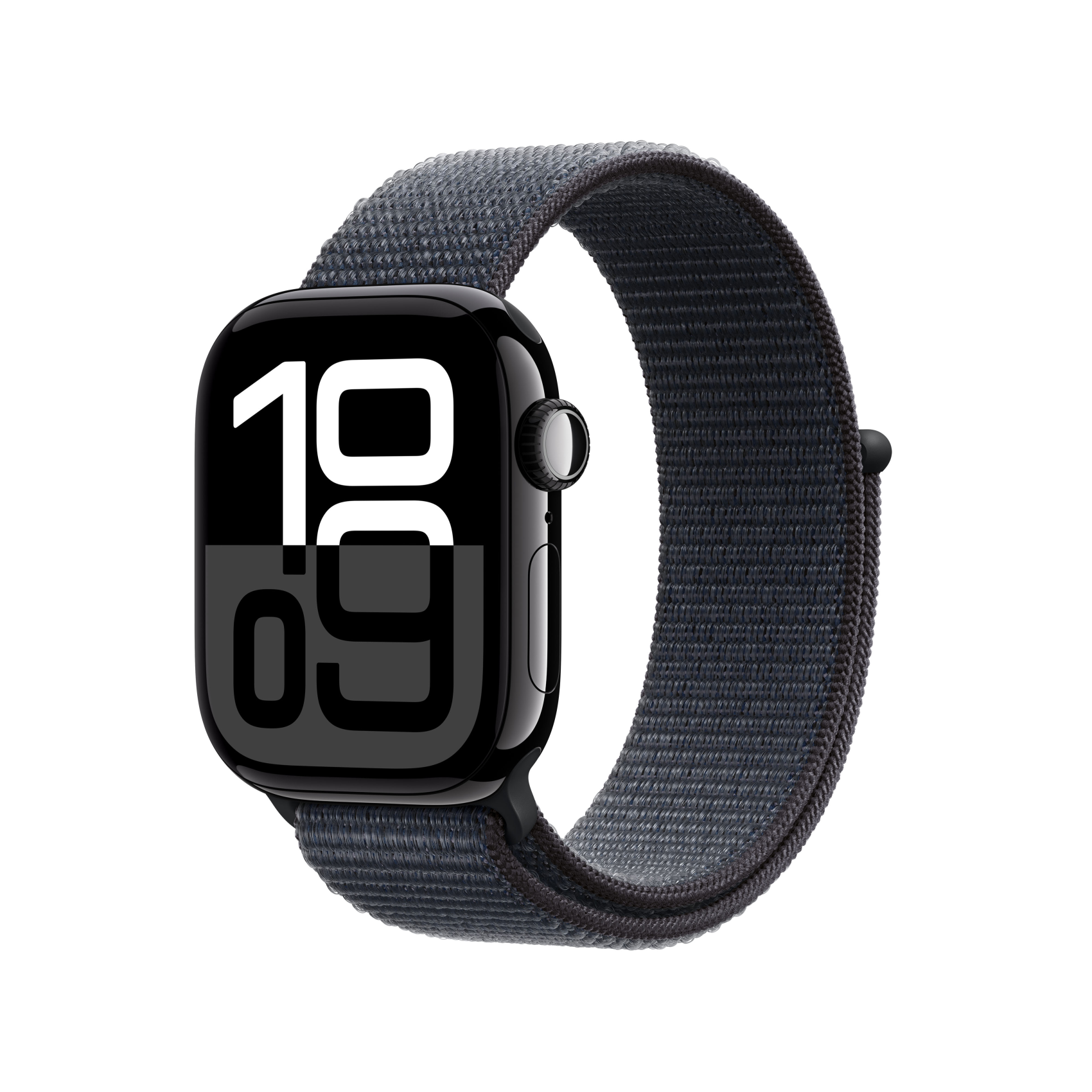 Apple Watch Series 10 GPS + Cellular 42mm Aluminium diamantschwarz mit Sport Loop Tinte, mwx83qf/a