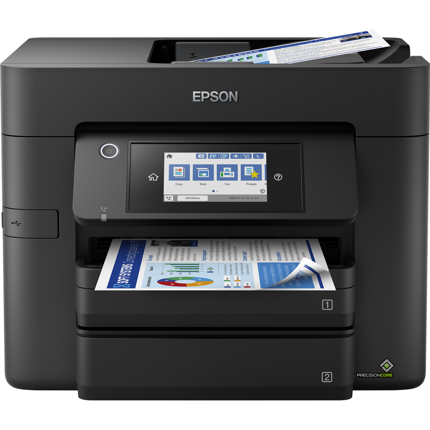 Epson WorkForce Pro WF-4830DTWF, c11cj05402, Tintenstrahl, Farbdruck, Farbkopieren, A4, Schwarz