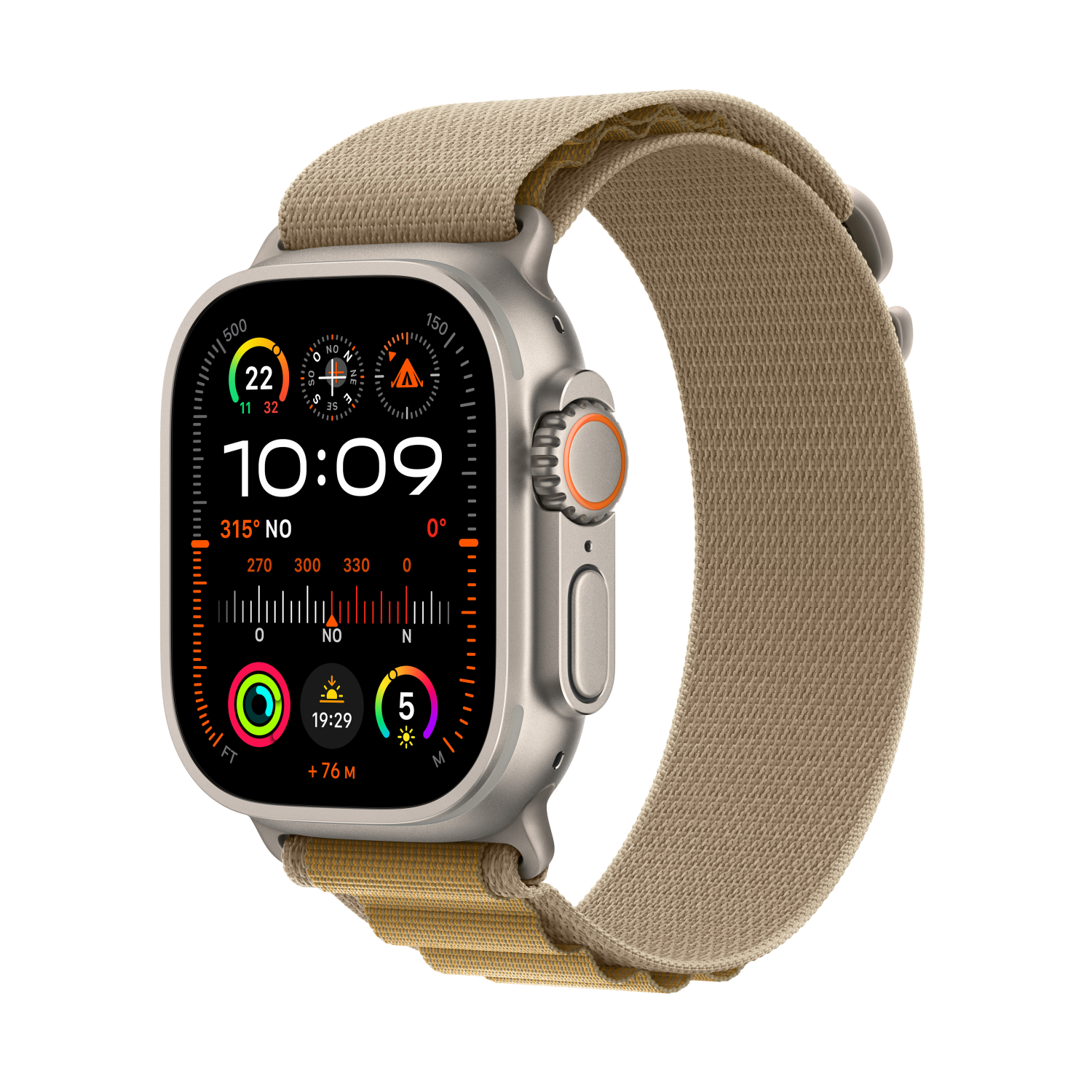 Apple Watch Ultra 2 Natur mit Alpine Loop Small Mandel, mx4e3fd/a