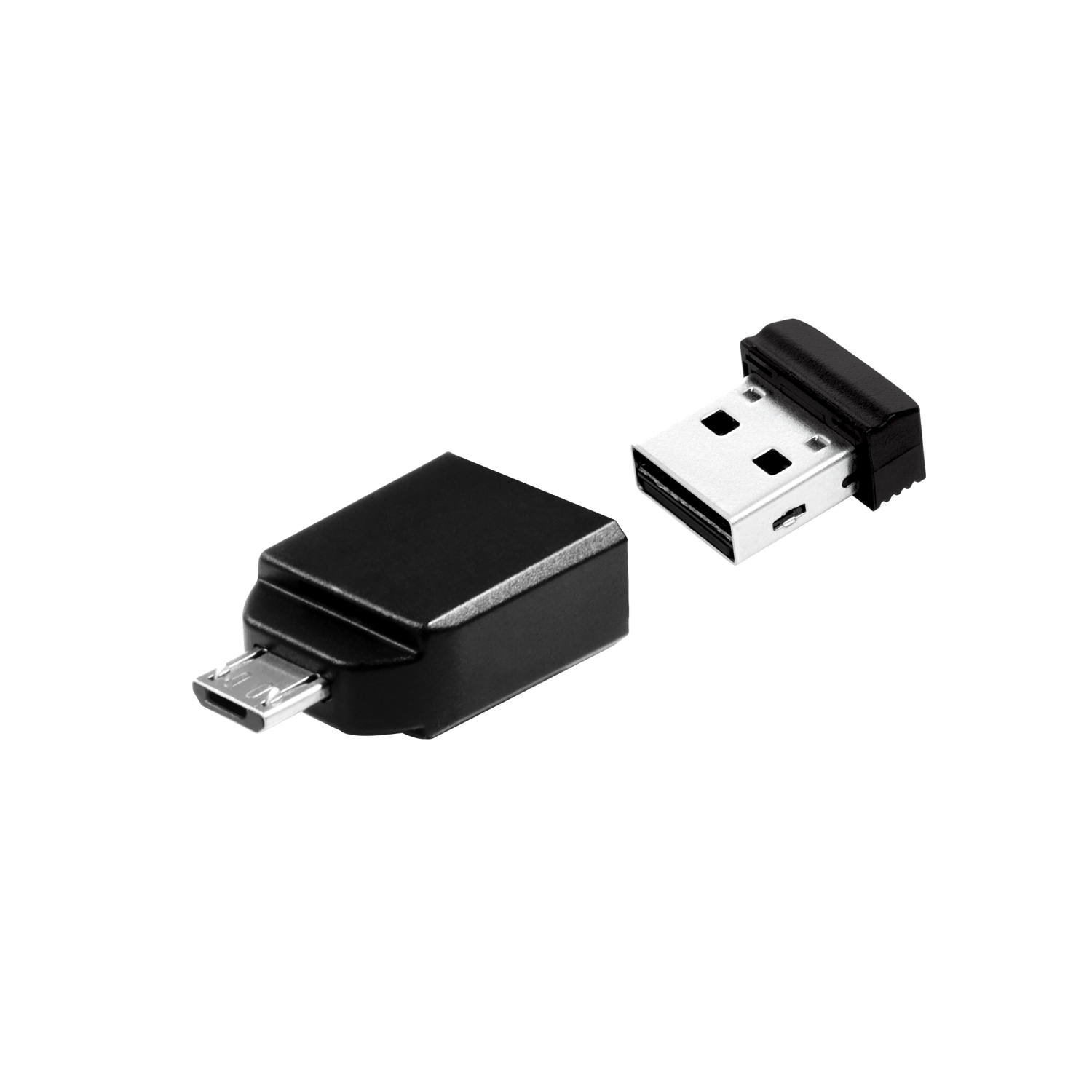 Verbatim Nano, 49821, USB-Stick 16 GB mit Micro USB-Adapter, Schwarz, 16 GB, 2.0, Ohne Deckel,