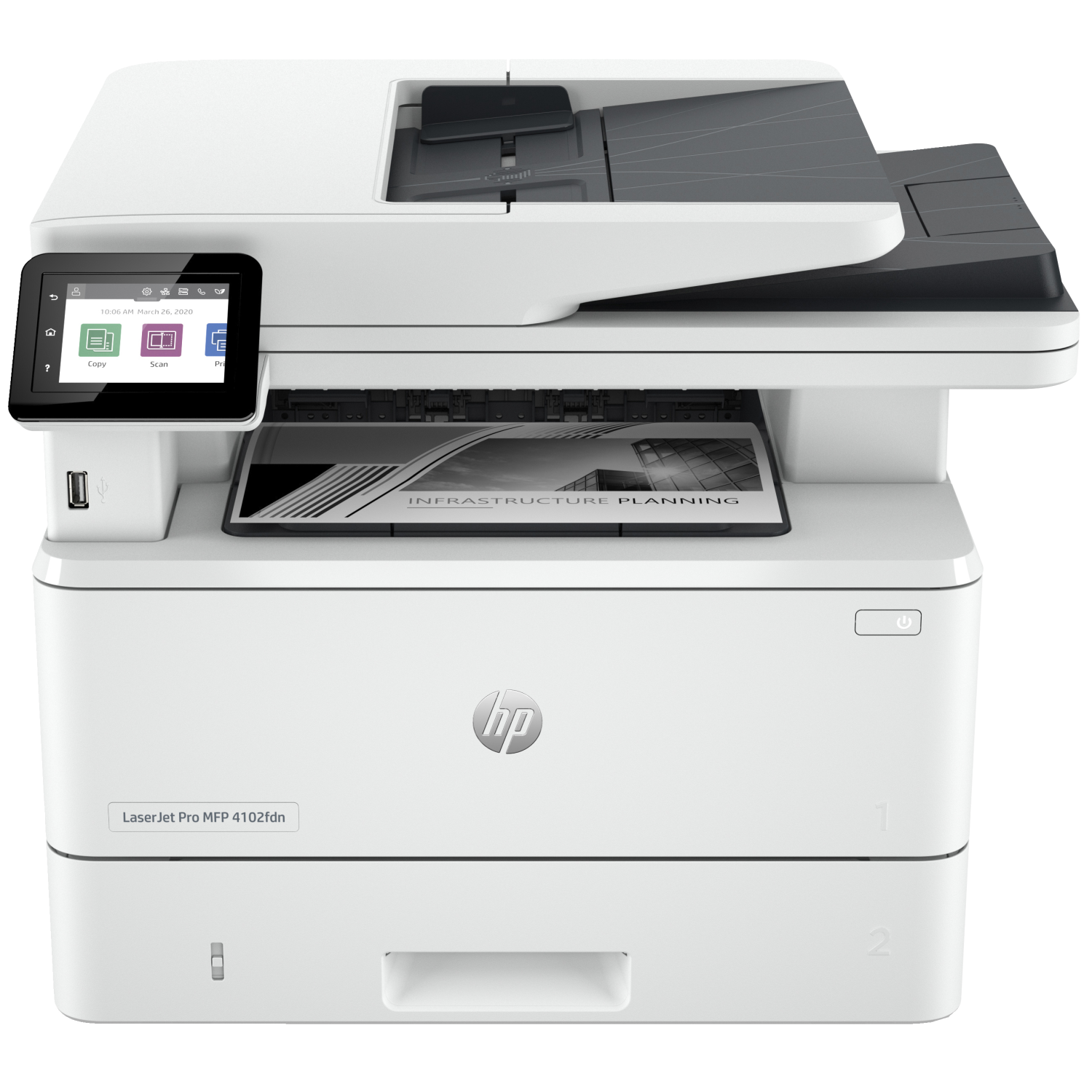 HP LaserJet Pro MFP 4102fdn Drucker, 2z623f#b19, Laser, Monodruck, A4, Weiß