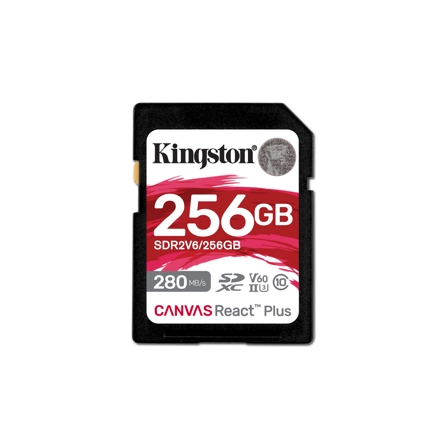 Kingston 256GB Canvas React Plus SDXC UHS-II 280R/150W U3 V60 for /4K, sdr2v6/256gb, 256 GB, Klasse 1