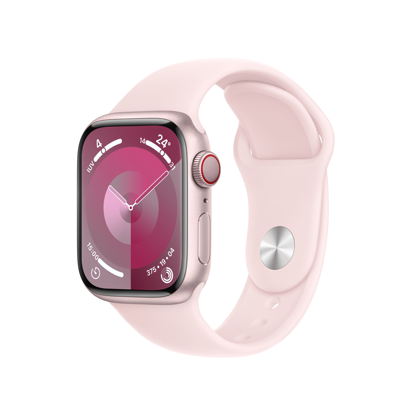 Apple Watch Series 9 GPS + Cellular 41mm Aluminium rosé mit Sportarmband M/L hellrosa, mrj03qf/a