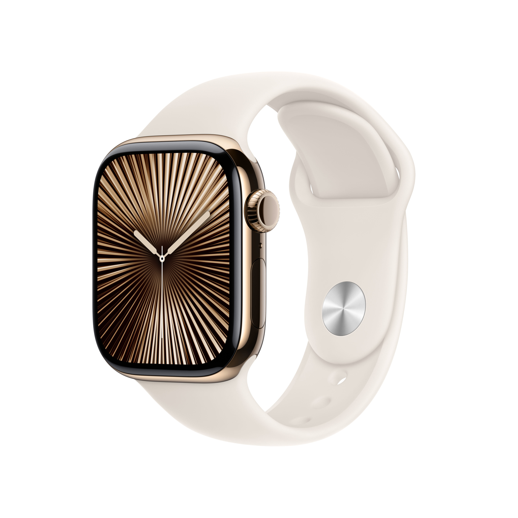 Apple Watch Series 10 GPS + Cellular 42mm Titan gold mit Sportarmband M/L Polarstern, mx073qf/a