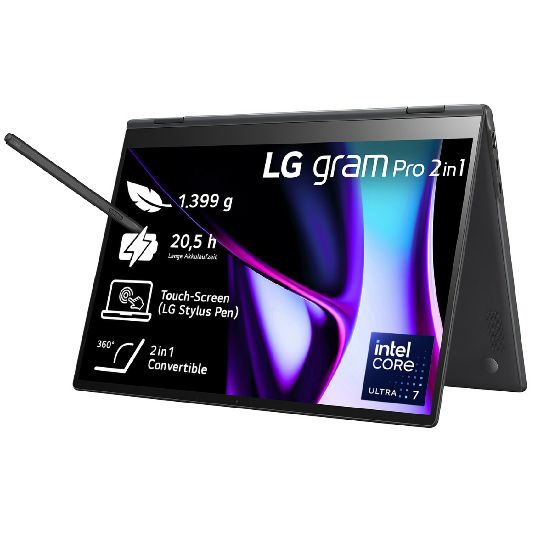 LG Gram Pro 16T90SP-K, 16t90sp-k.aa78g, Intel Core Ultra 7, 16 GB, 1 TB, Windows