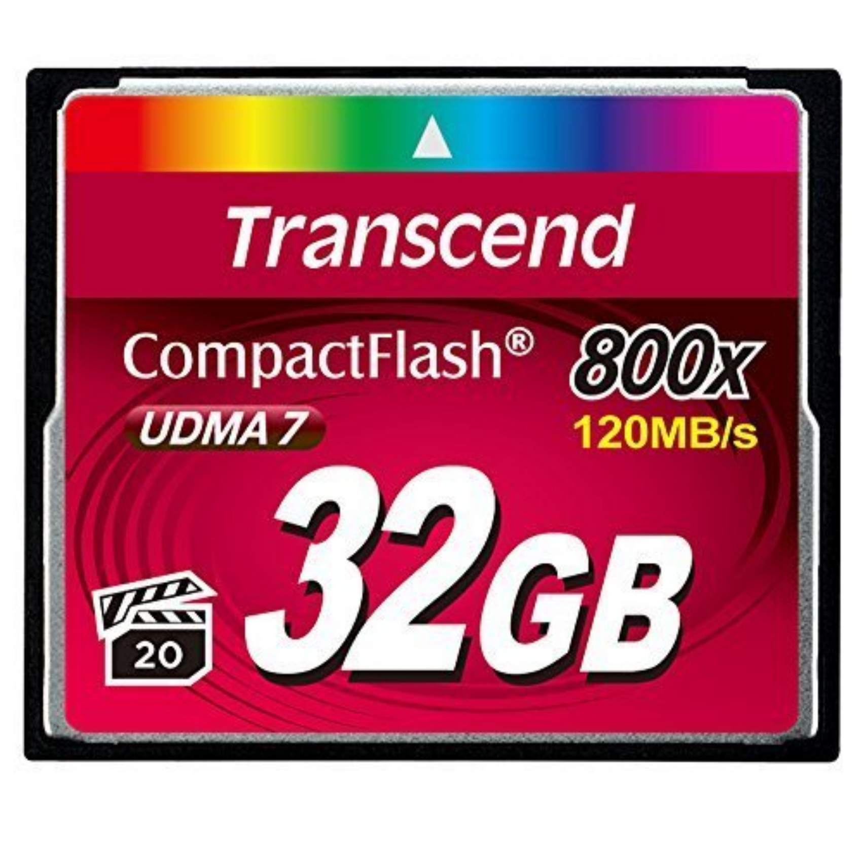 Transcend, ts32gcf800, 32 GB, Kompaktflash, MLC, 120 MB/s, 60 MB/s, Schwarz