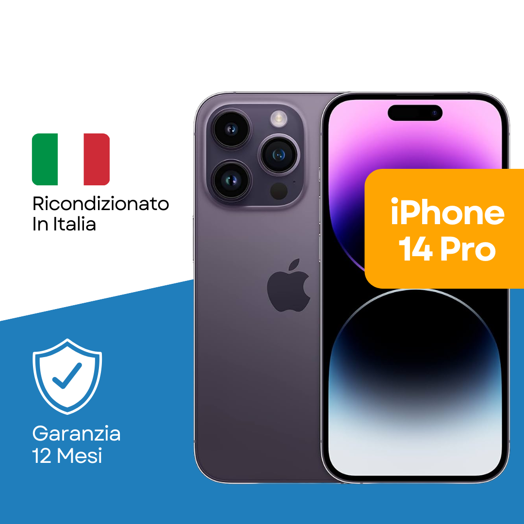 iPhone 14 Pro 128 GB Viola Scuro Sim Card (include slot sim) A Ricondizionato