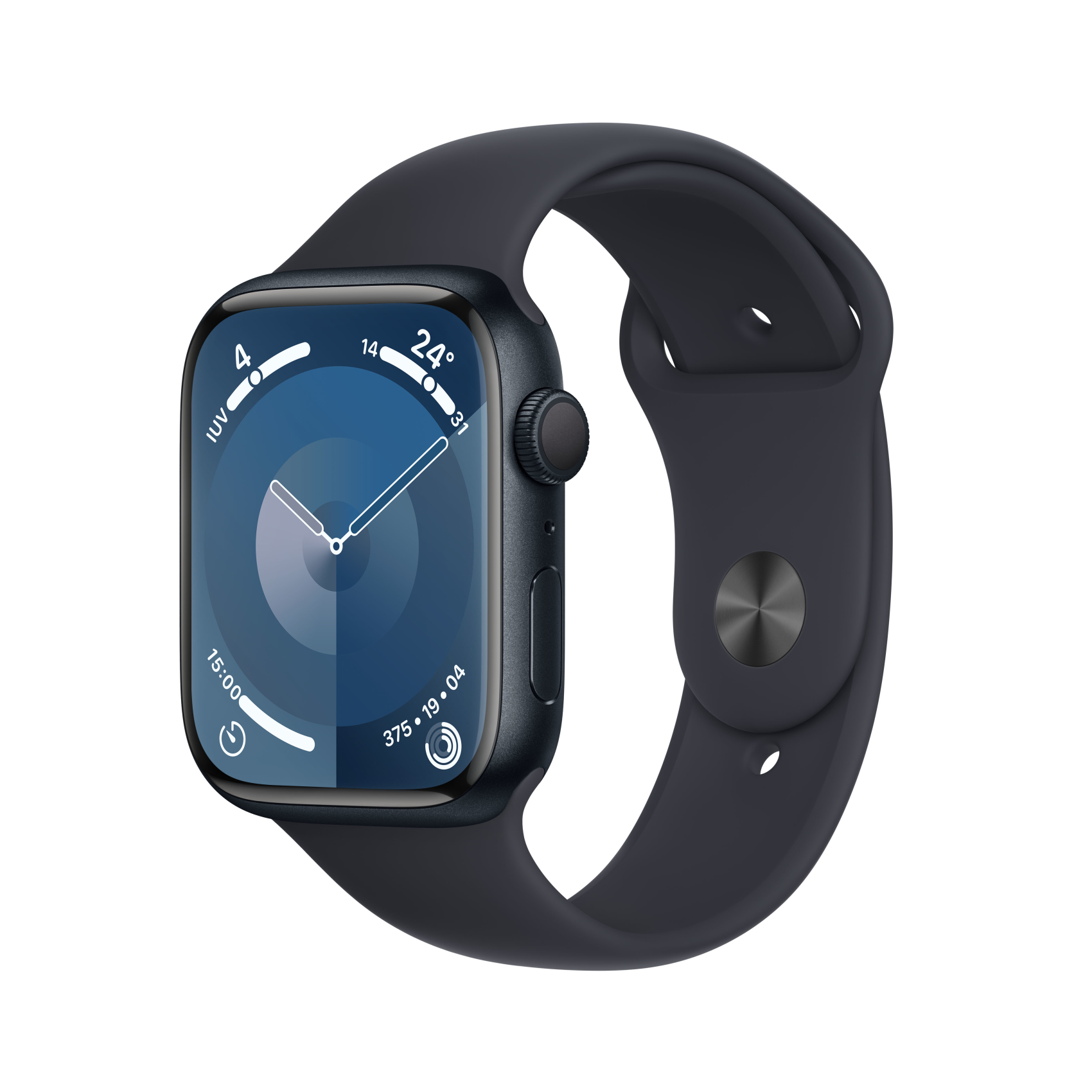 Apple Watch Series 9 GPS 45mm Aluminium Mitternacht mit Sportarmband M/L Mitternacht, mr9a3