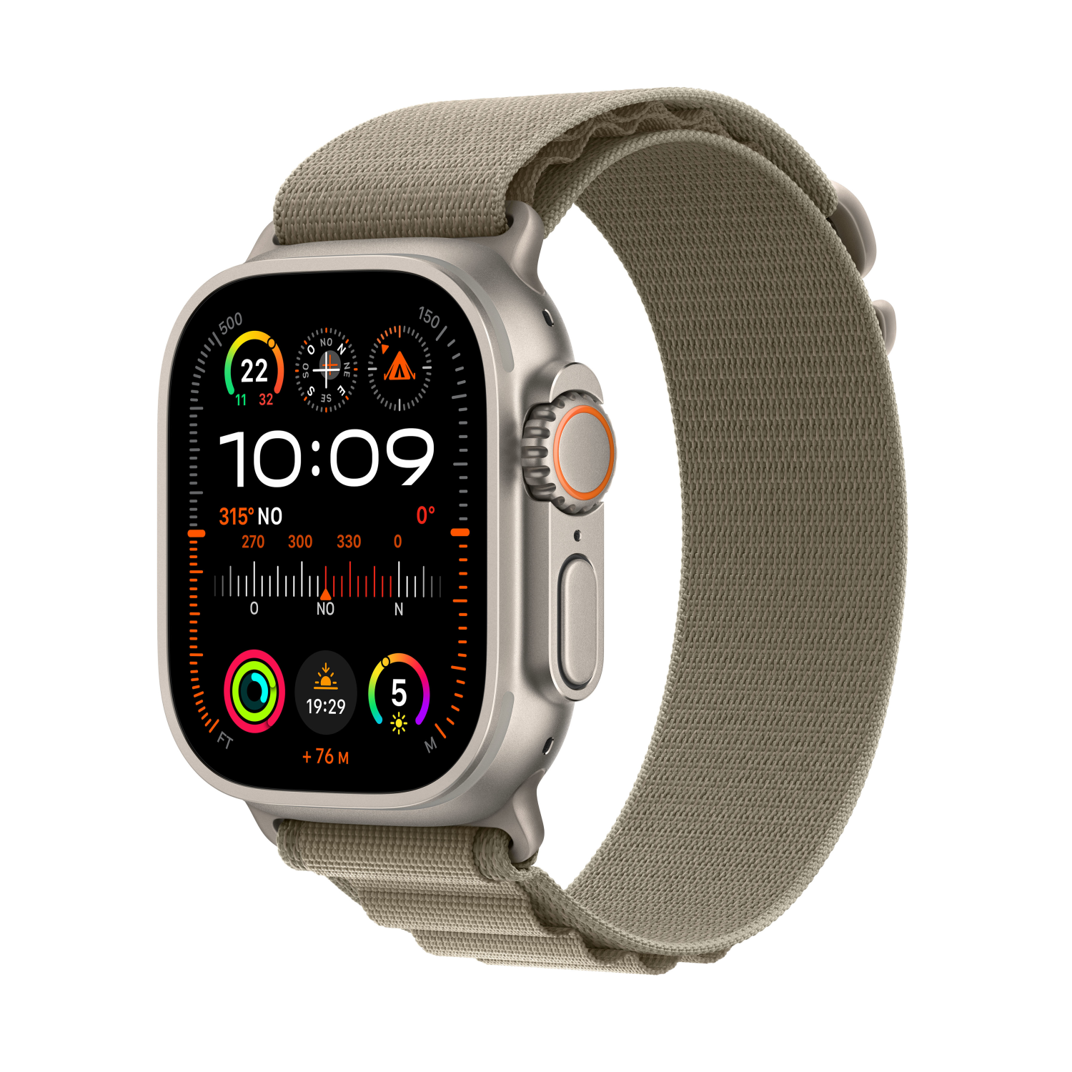 Apple Watch Ultra 2 mit Alpine Loop Large Olive, mrf03fd/a