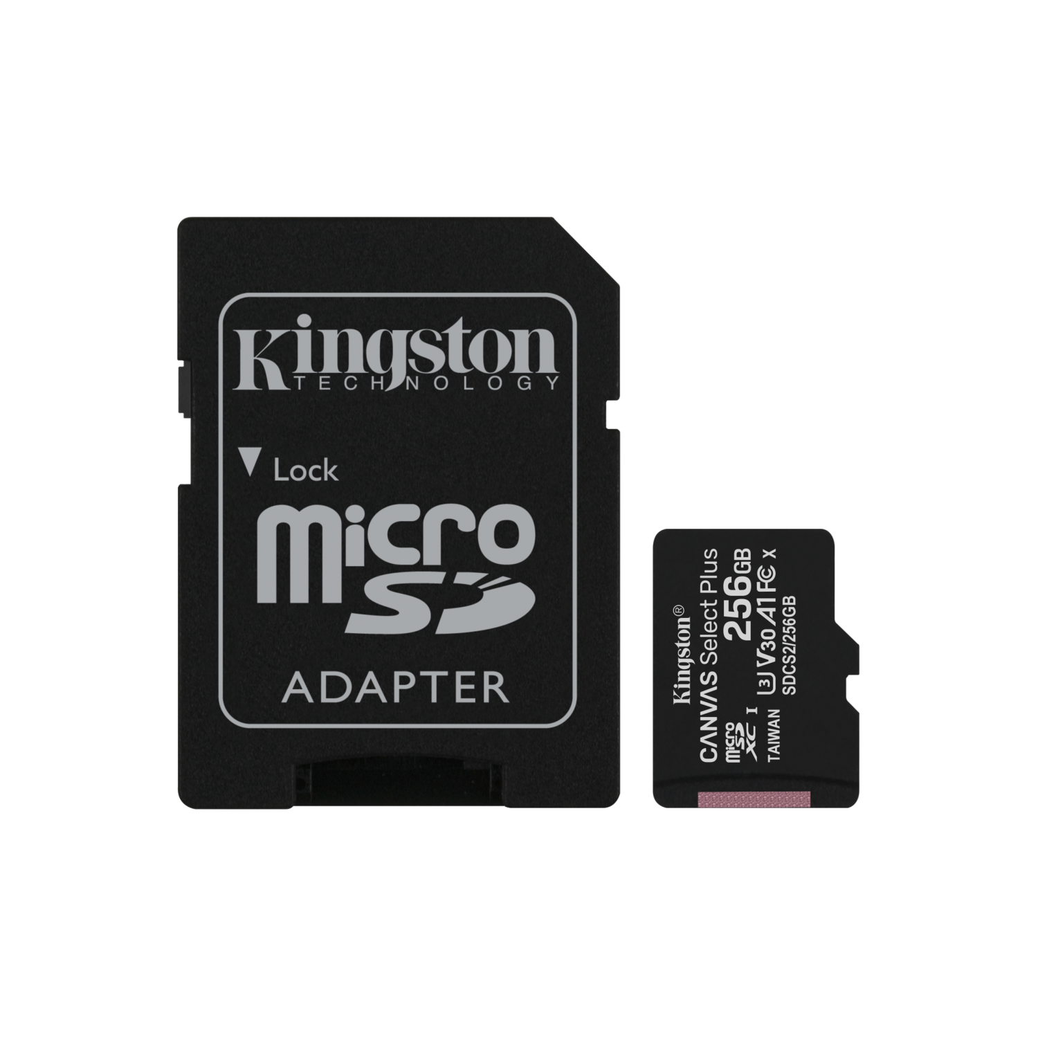 Kingston 256GB micSDXC Canvas Select Plus 100R A1 C10 Speicherkarte + Adapter, sdcs2/256gb, 256 GB, Kl