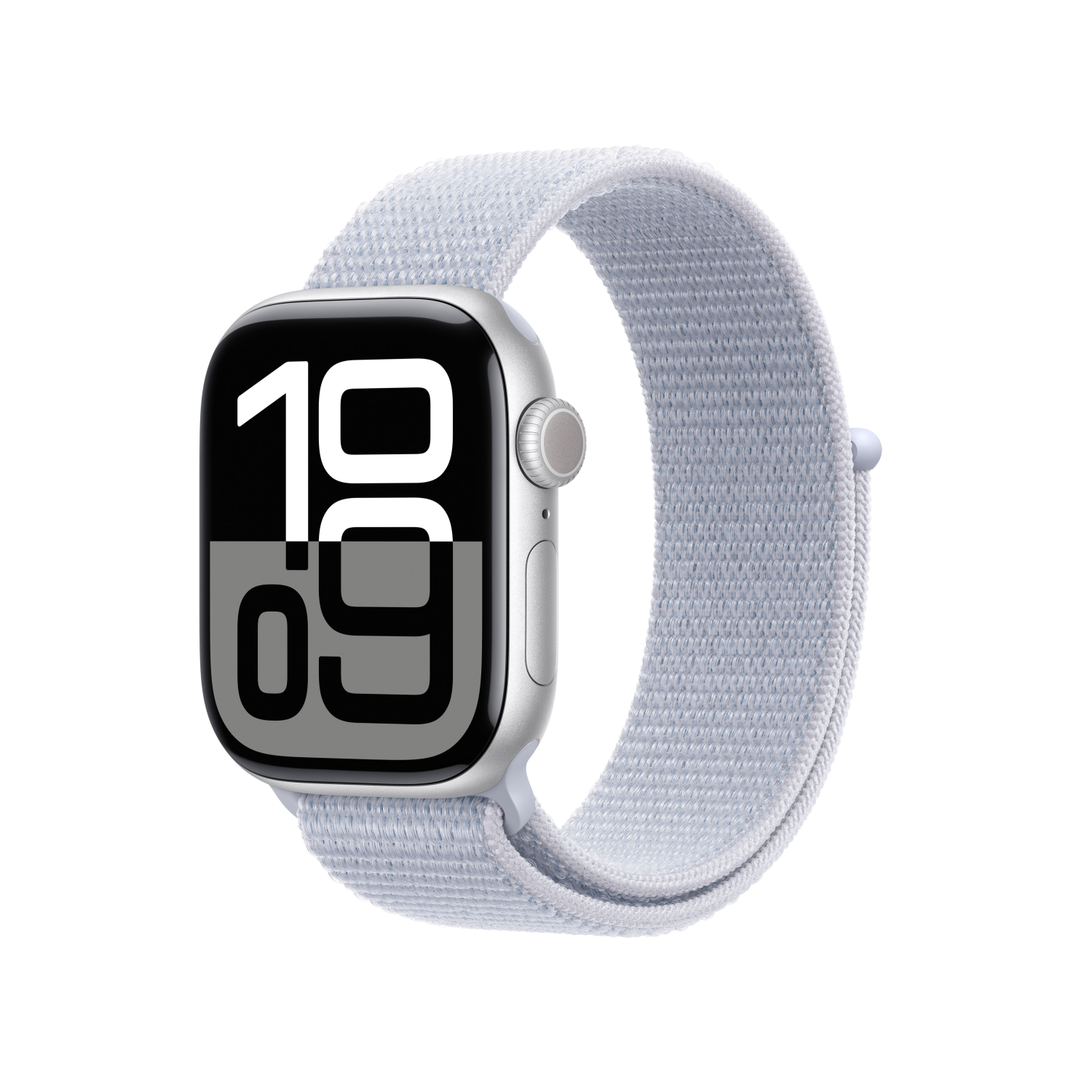 Apple Watch Series 10 GPS 42mm Aluminium silber mit Sport Loop Blaue Wolke, mwwd3qf/a