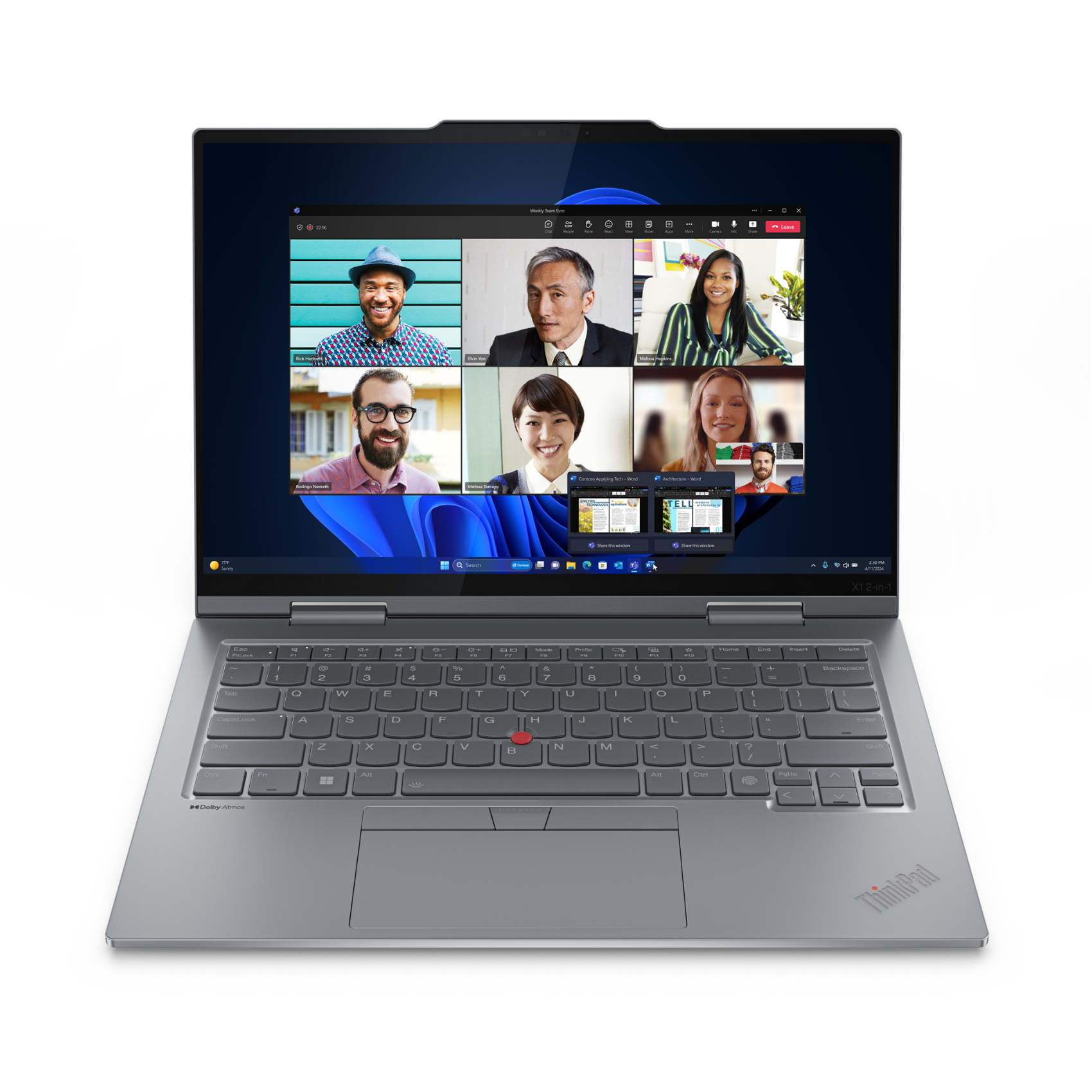 Lenovo ThinkPad X1 2-in-1 G9 Grey, 21ke003kge, Core Ultra 7 155U, 32GB, 1TB SSD, 5G, DE