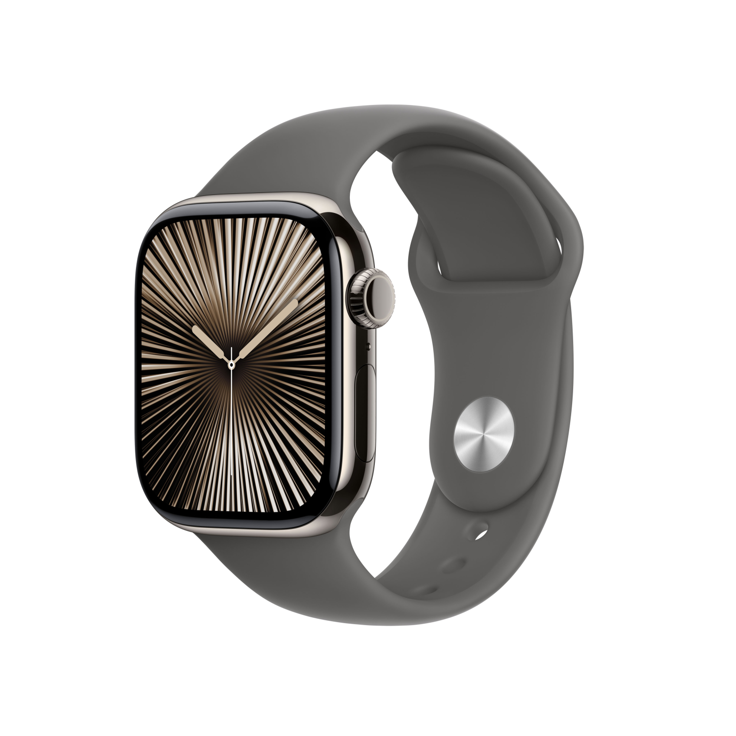 Apple Watch Series 10 GPS + Cellular 42mm Titan Natur mit Sportarmband M/L steingrau, mwxe3qf/a