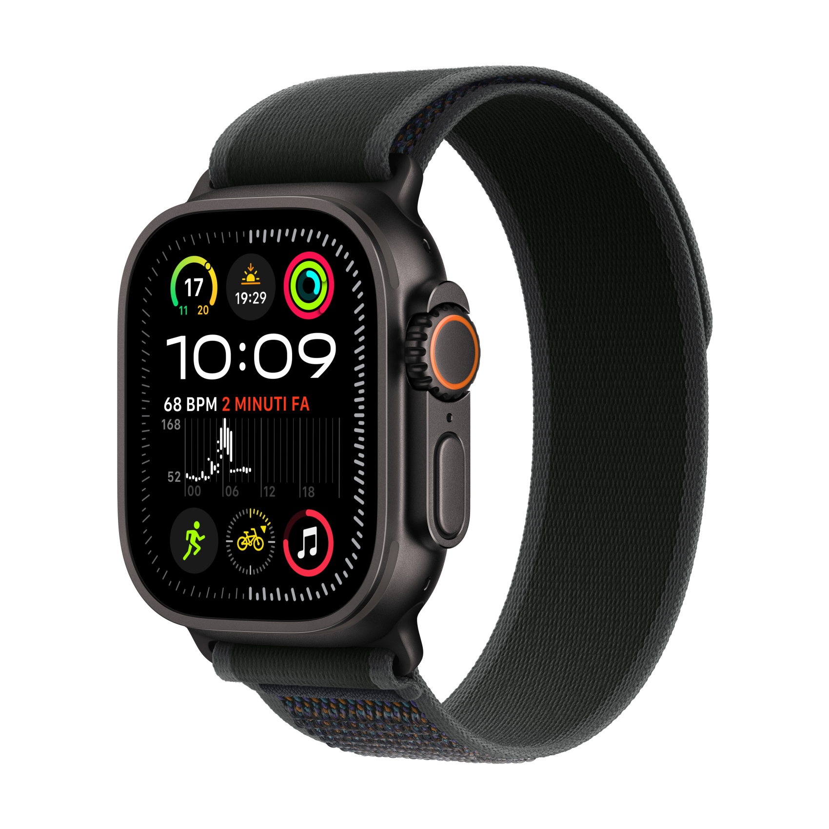 Apple Watch Ultra 2 schwarz mit Trail Loop M/L schwarz, mx4v3fd/a