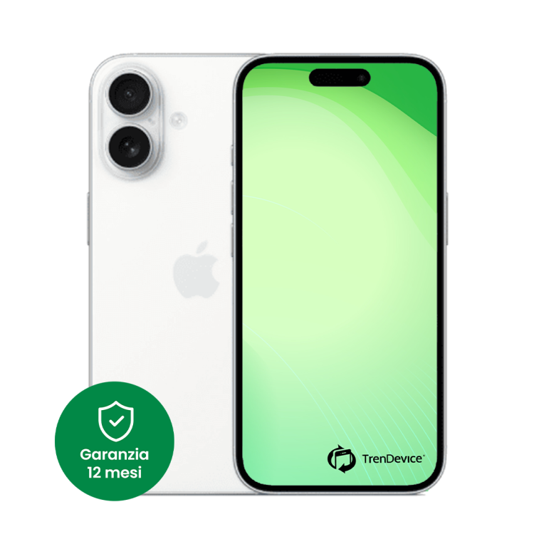 iPhone 16 128 GB Bianco Sim Card (include slot sim) C Ricondizionato