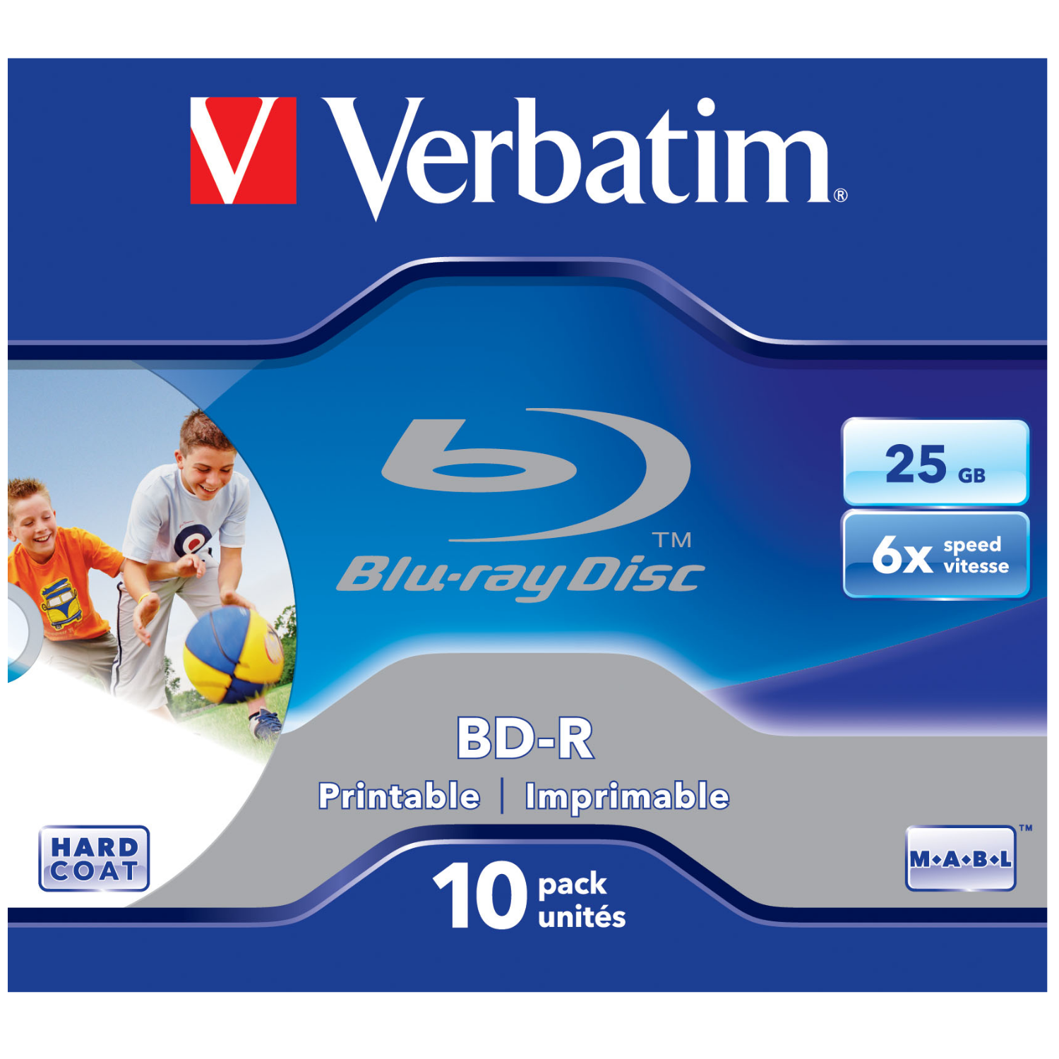 Verbatim BD-R SL 25GB 6x Printable 10 Pack Jewel Case, 43713, 25 GB, BD-R, Jewelcase