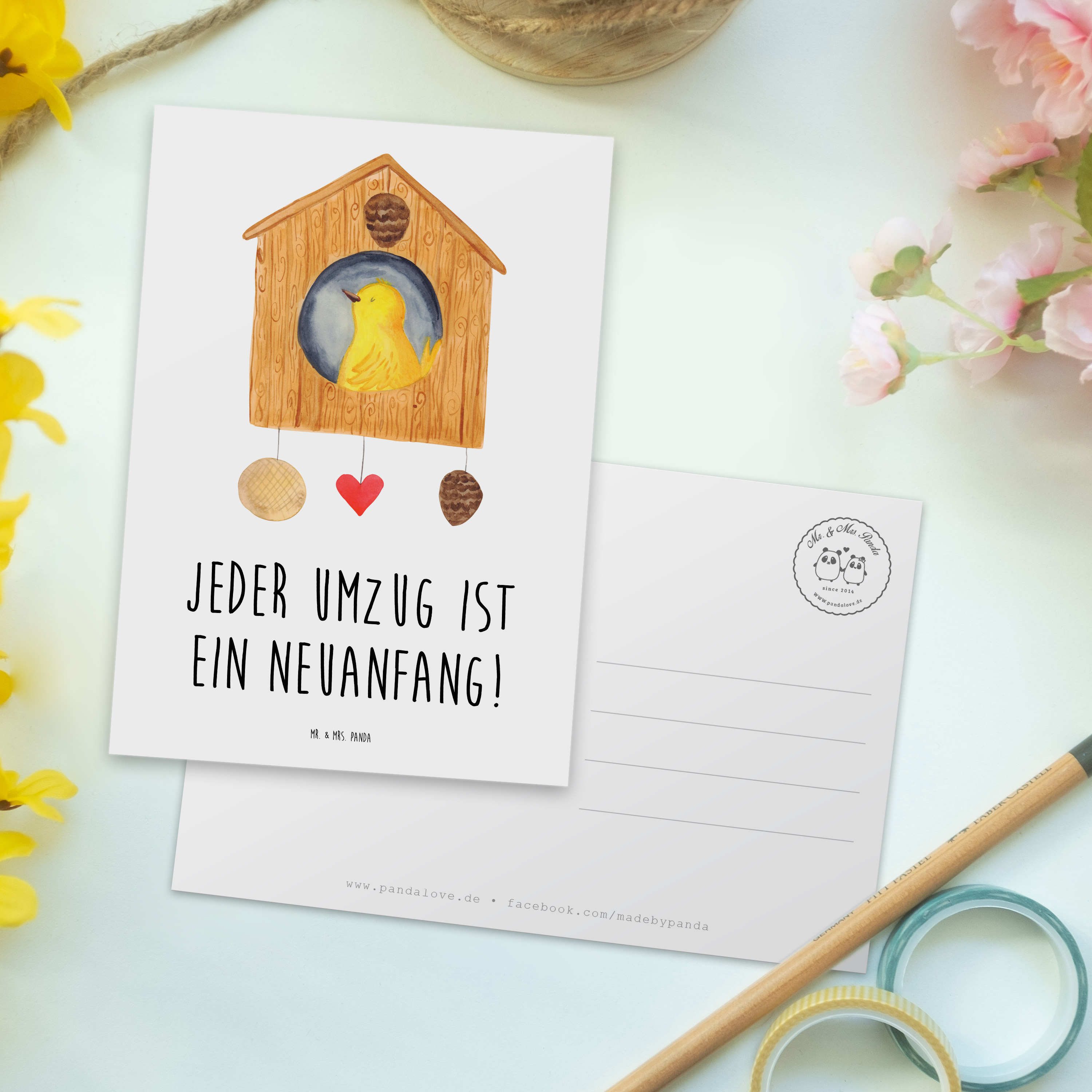 Postkarte Umzug Neuanfang - Geschenk Einladungskarten Geburtstag Veränderung