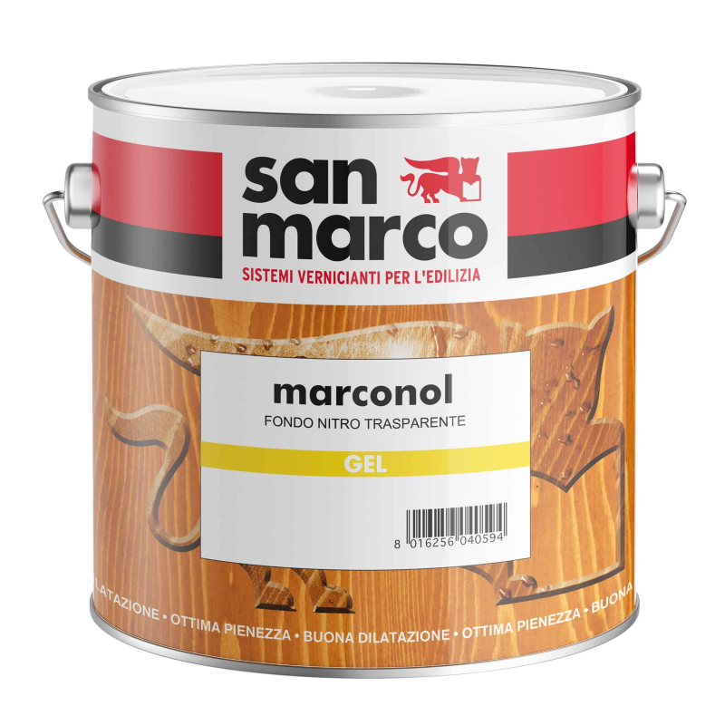 Image of MARCONOL GEL Impregnante gel per legno, trasparente ad effetto cerato, si assorbe facilmente senza alterare l'aspetto naturale del legno. | San Marco055