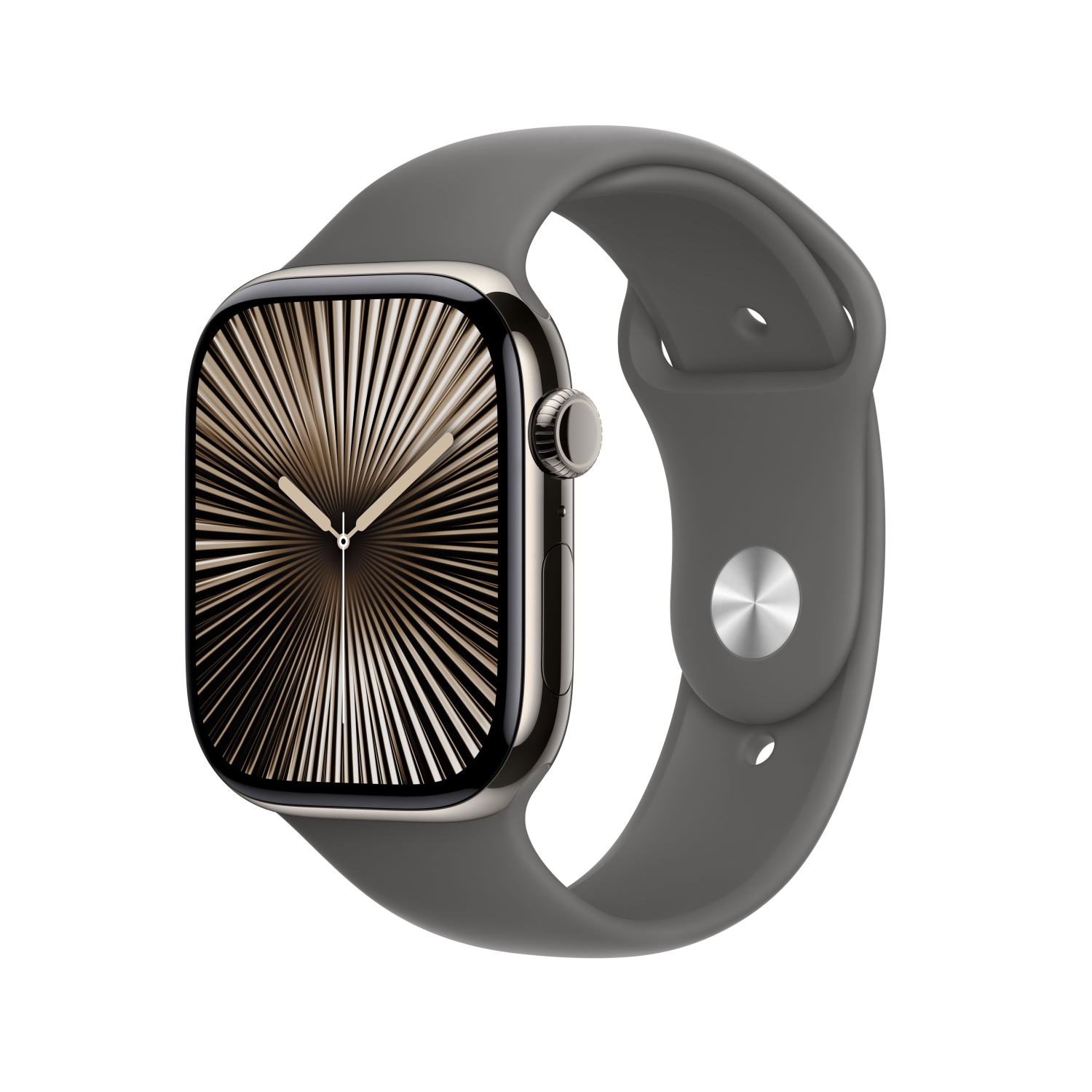 Apple Watch Series 10 GPS + Cellular 46mm Titan Natur mit Sportarmband S/M steingrau, mwy93qf/a