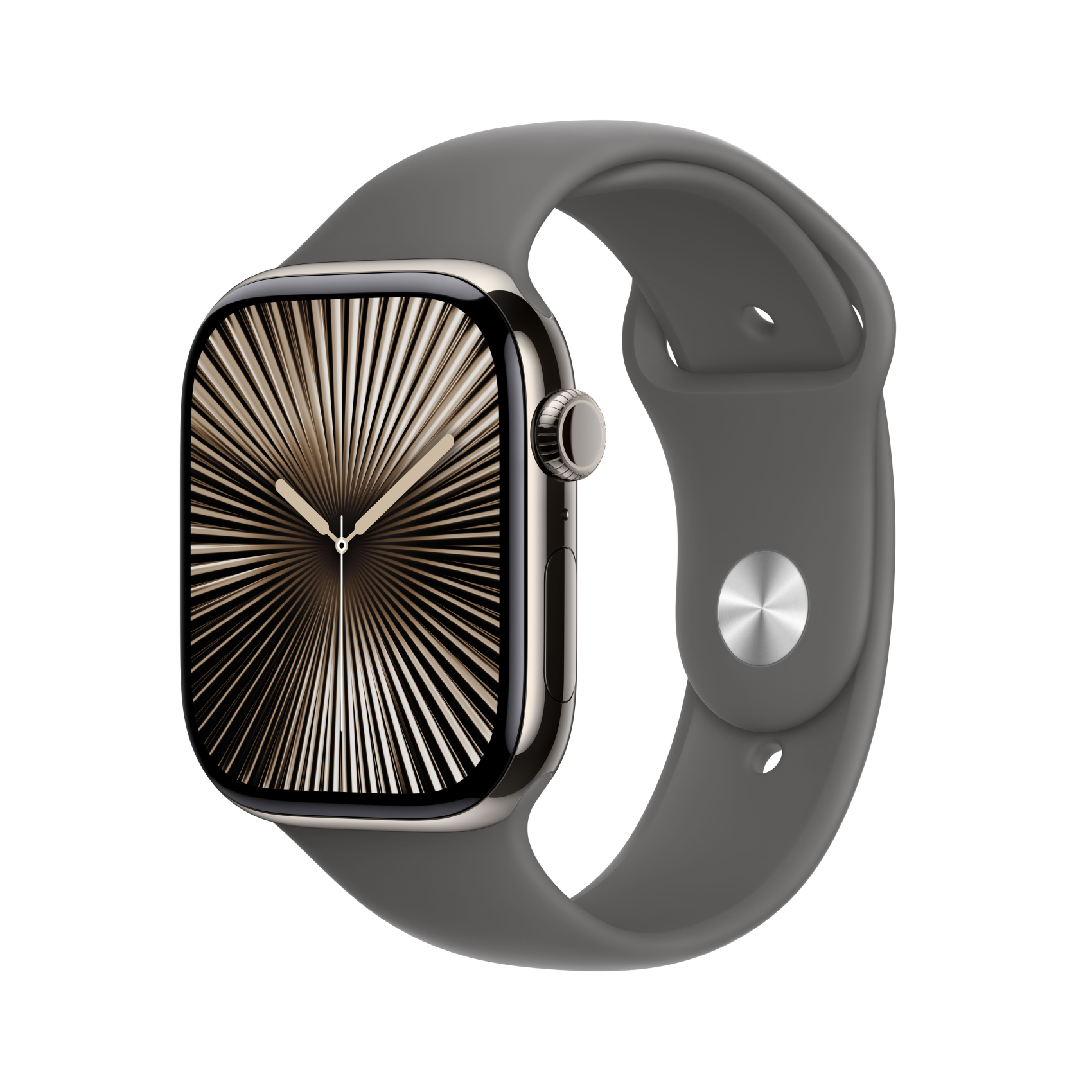 Apple Watch Series 10 GPS + Cellular 46mm Titan Natur mit Sportarmband M/L steingrau, mwya3qf/a